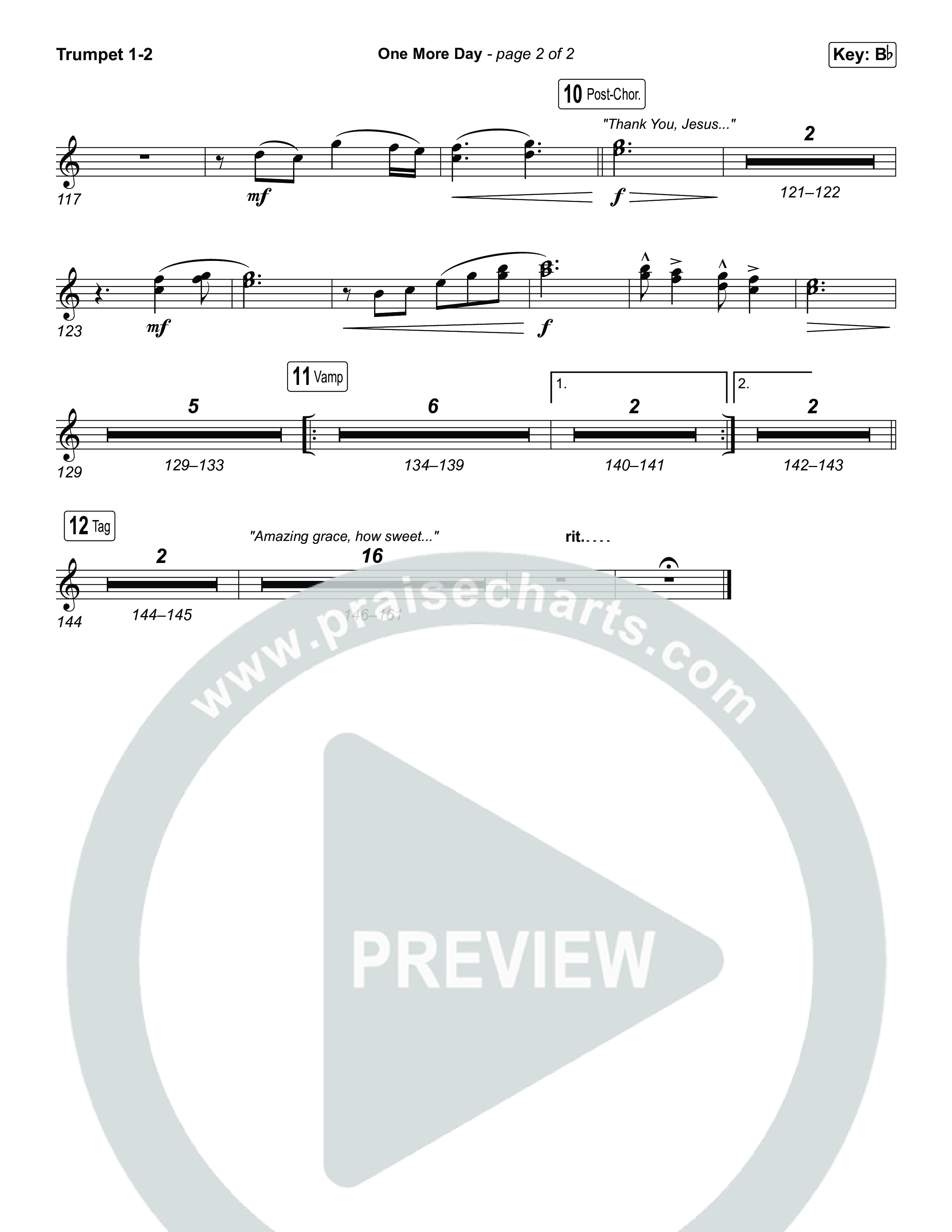 One More Day (Unison/2-Part) Trumpet 1,2 (Sons Of Sunday)