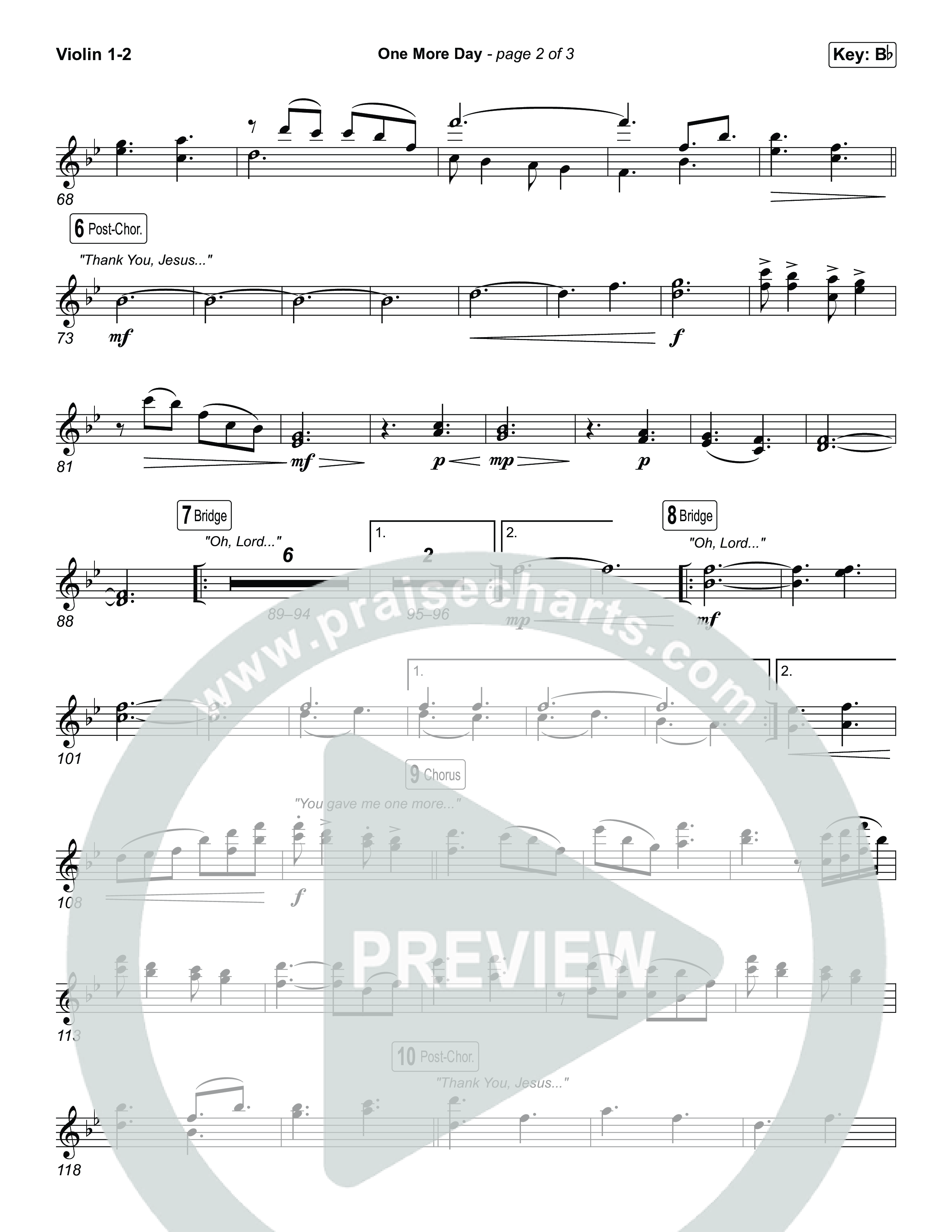 One More Day (Unison/2-Part) Violin 1/2 (Sons Of Sunday)