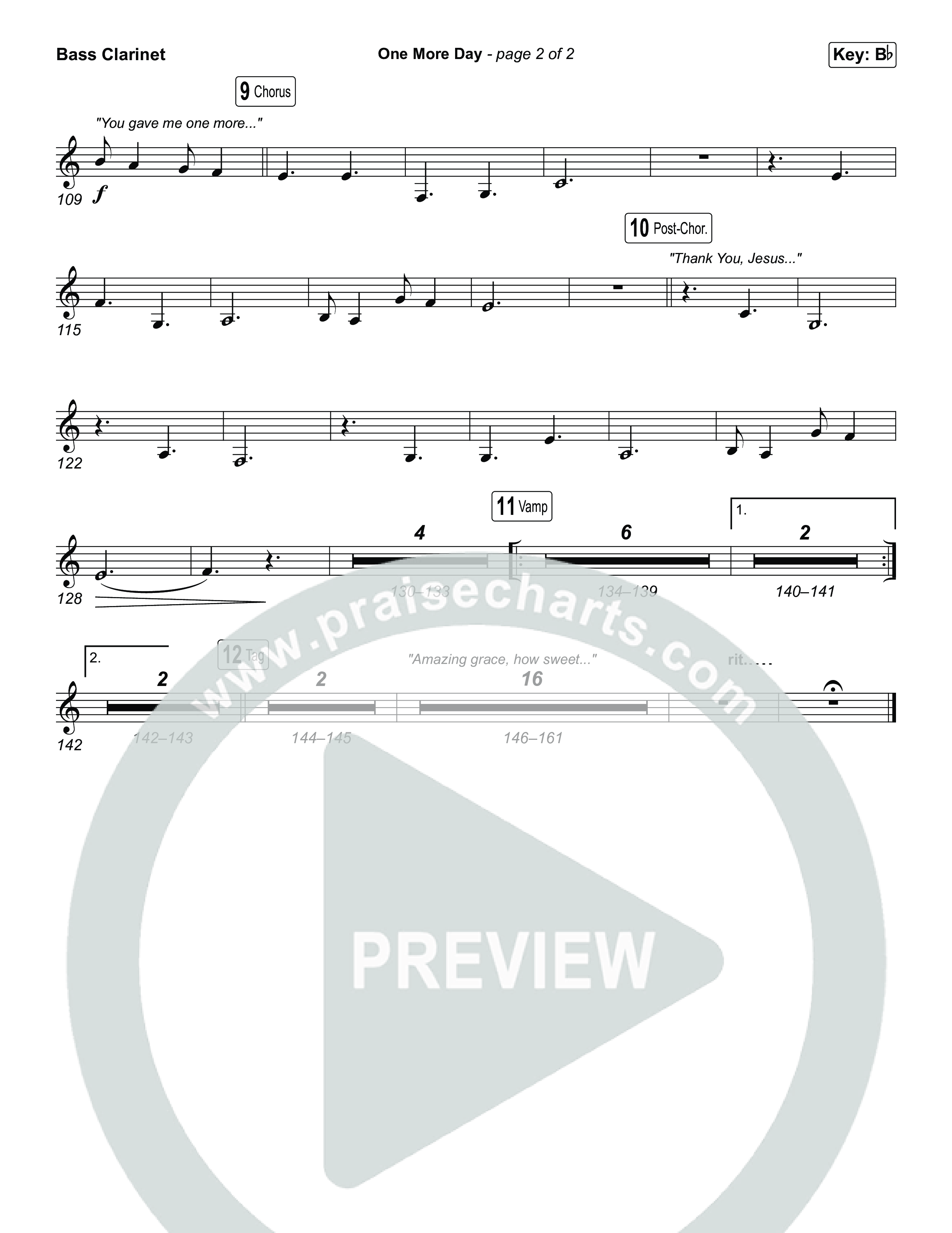 One More Day (Sing It Now) Bass Clarinet (Sons Of Sunday)