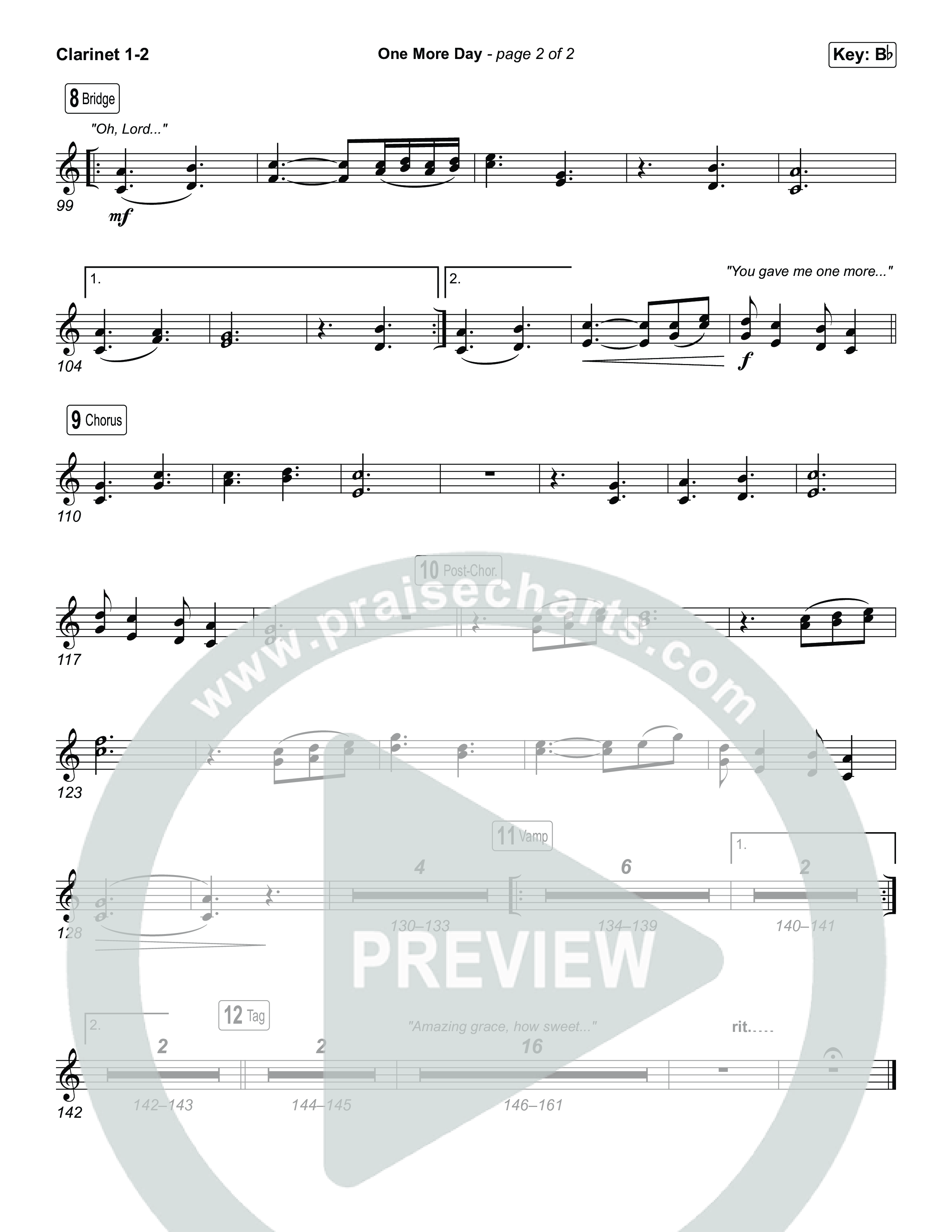 One More Day (Sing It Now) Clarinet 1/2 (Sons Of Sunday)