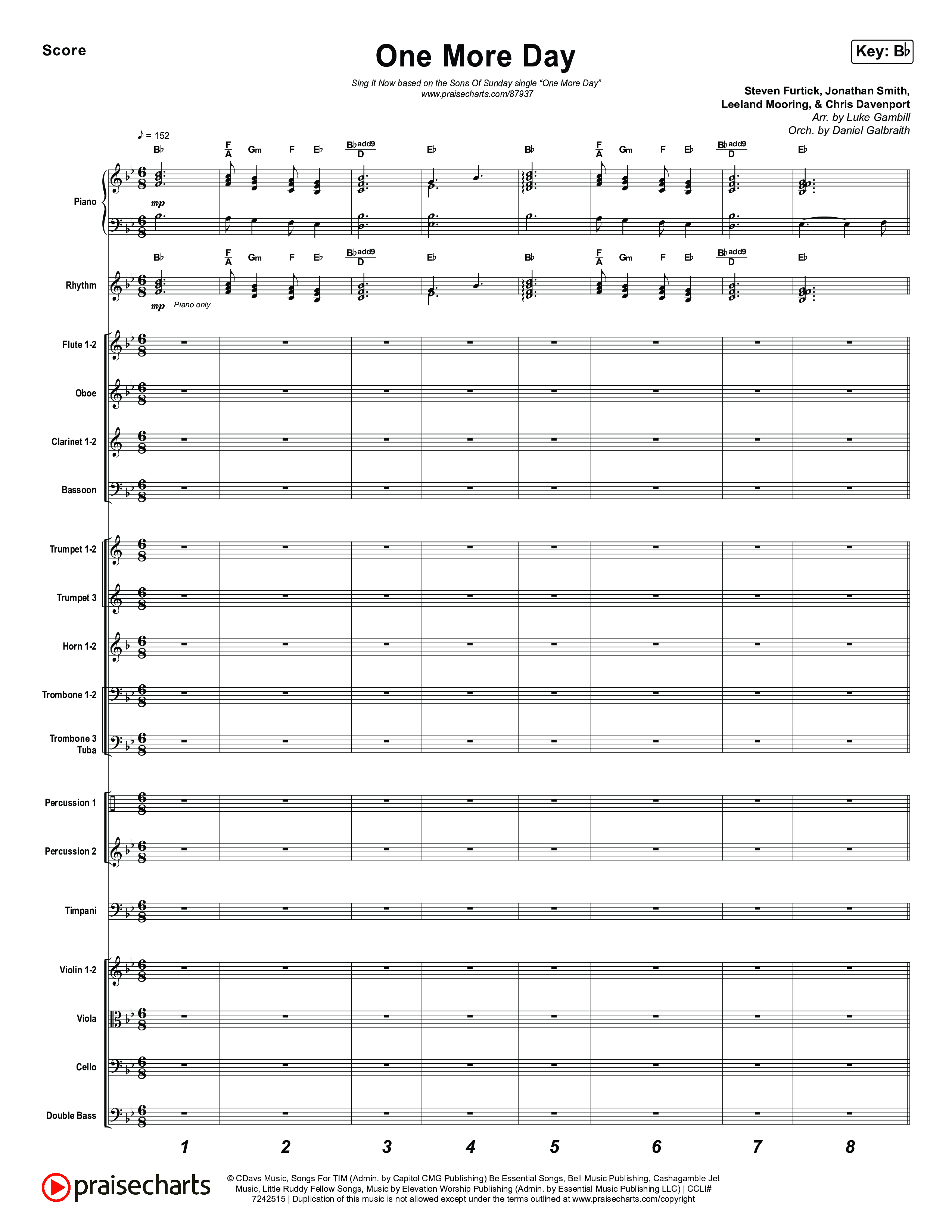 One More Day (Sing It Now) Conductor's Score (Sons Of Sunday)