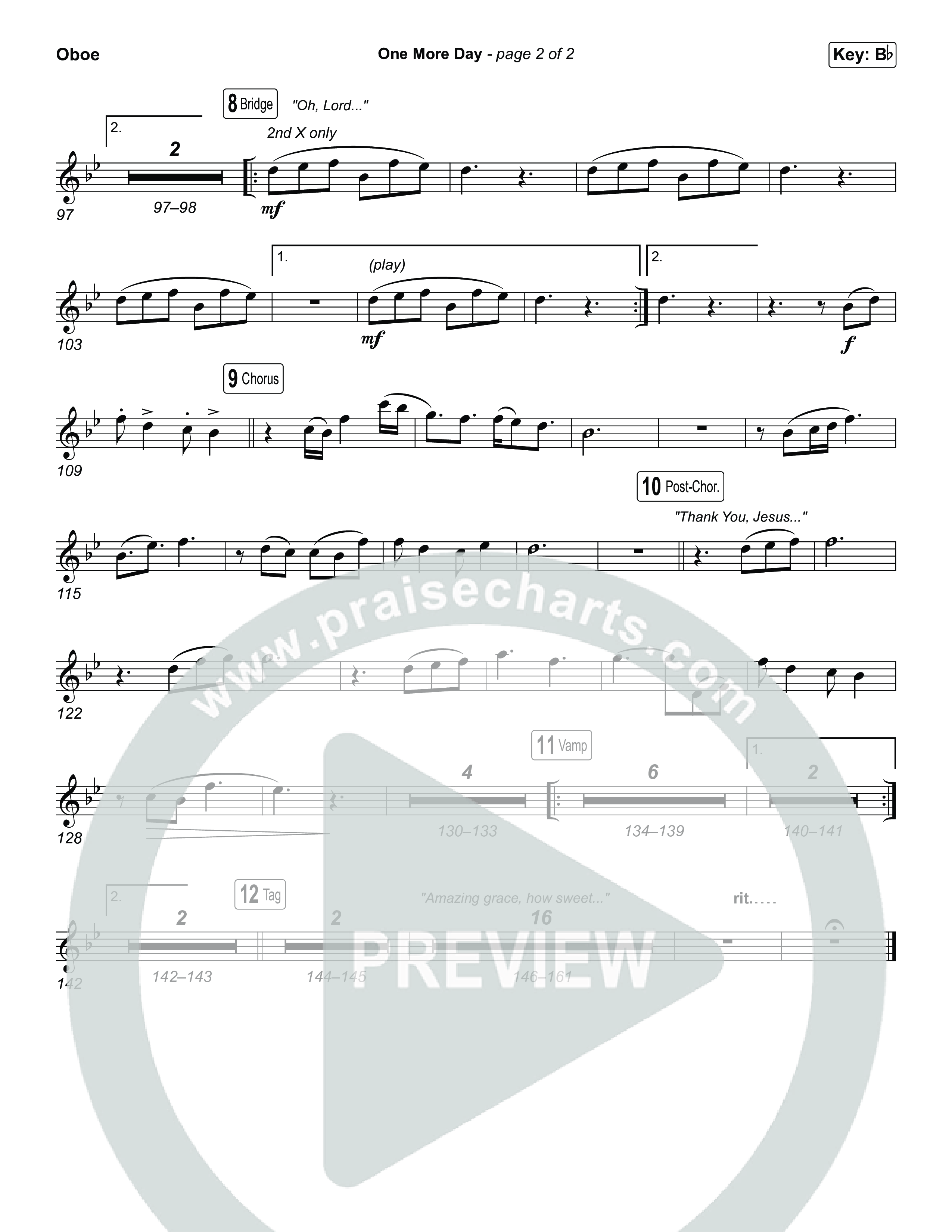 One More Day (Sing It Now) Oboe (Sons Of Sunday)