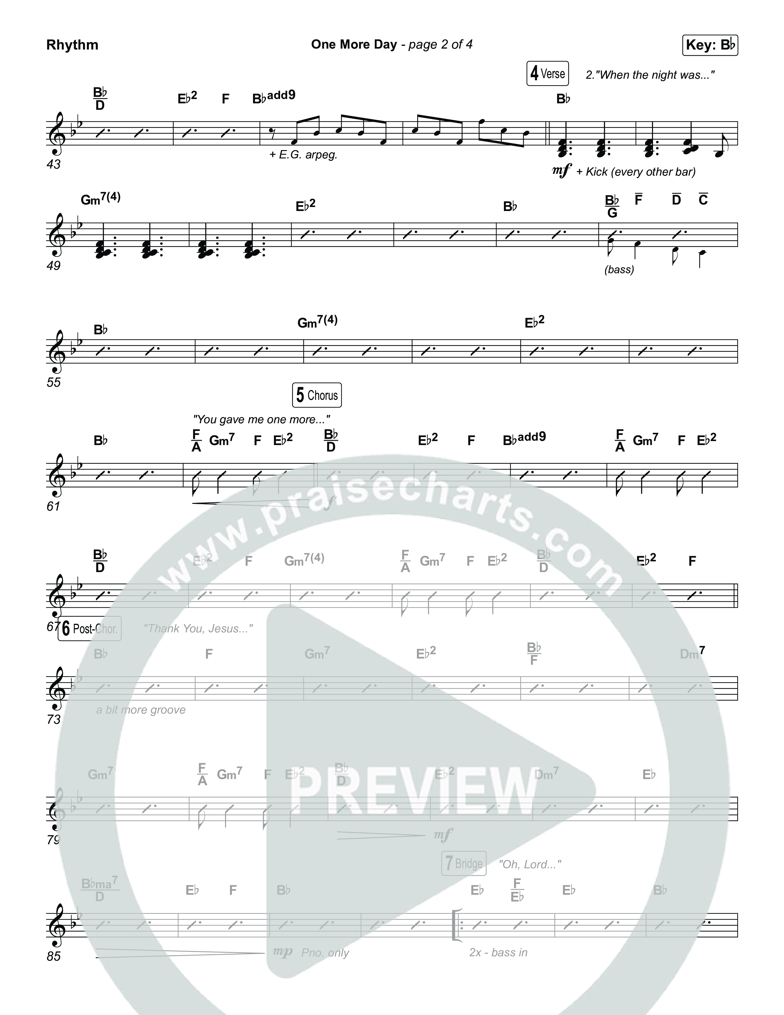 One More Day (Sing It Now) Rhythm Chart (Sons Of Sunday)