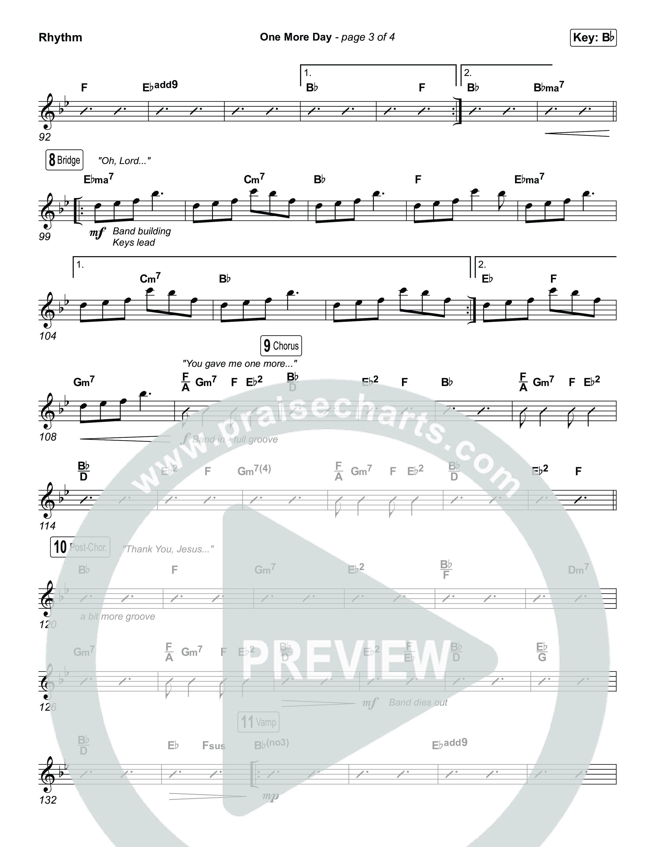 One More Day (Sing It Now) Rhythm Chart (Sons Of Sunday)