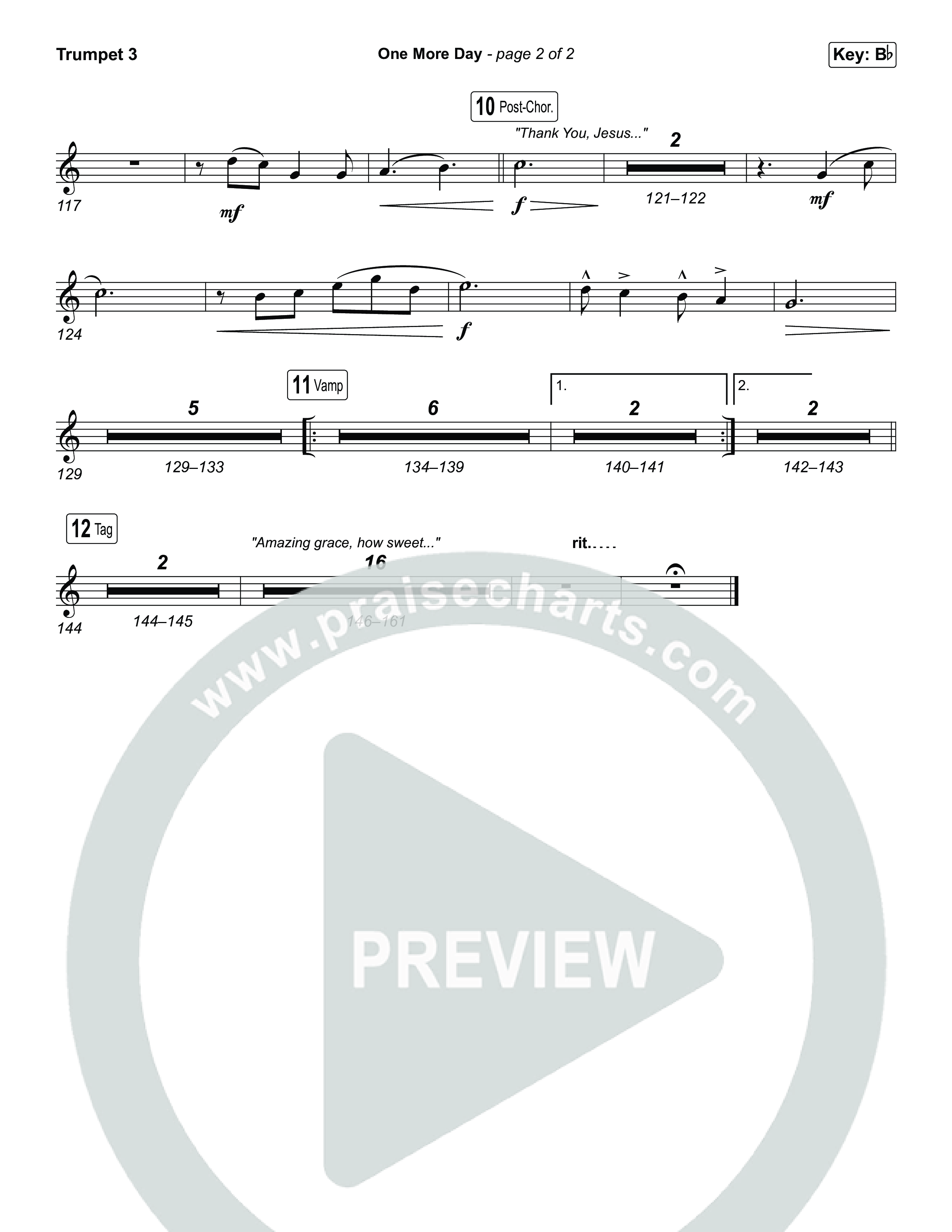 One More Day (Sing It Now) Trumpet 3 (Sons Of Sunday)