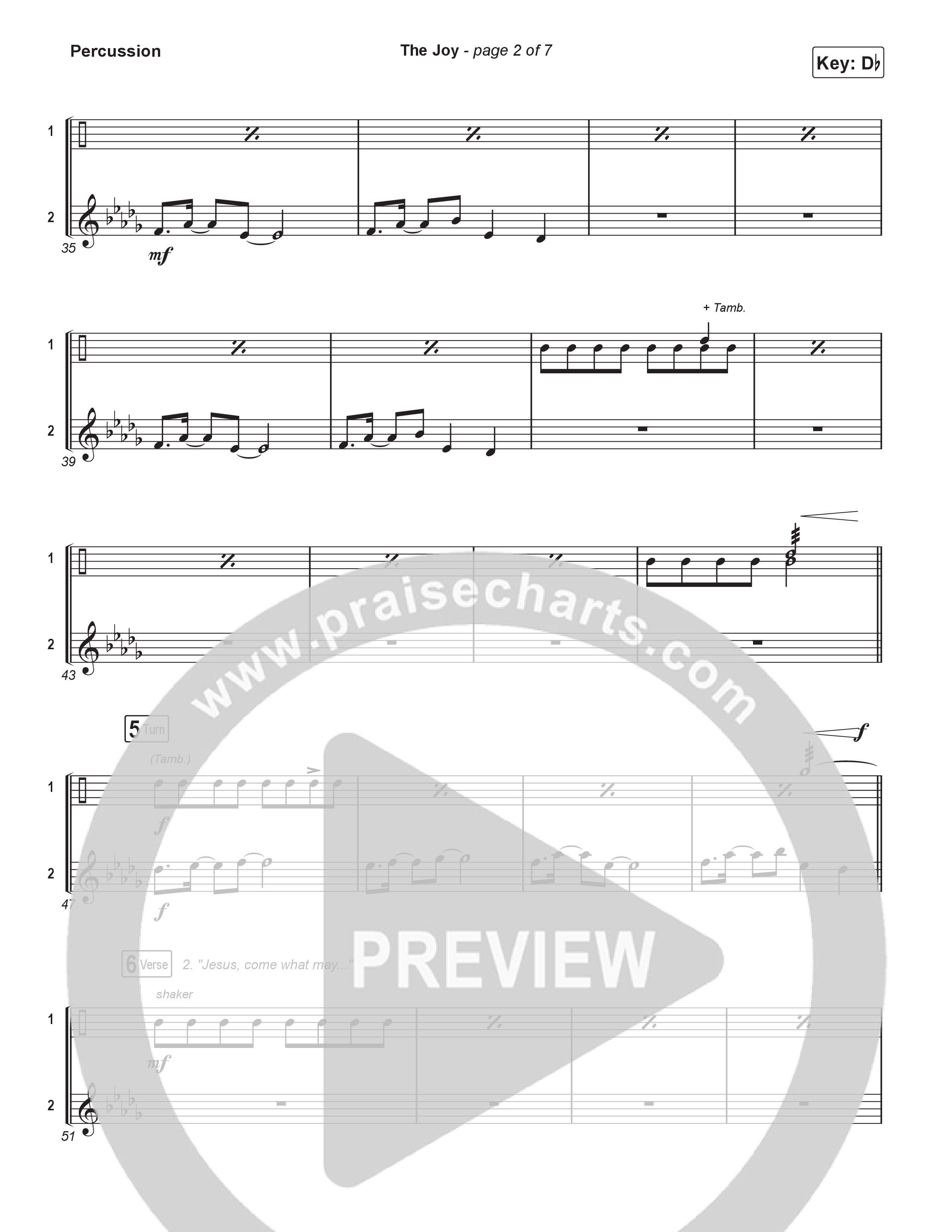 The Joy (Choral Anthem SATB) Percussion (The Belonging Co / Andrew Holt / Arr. Luke Gambill)