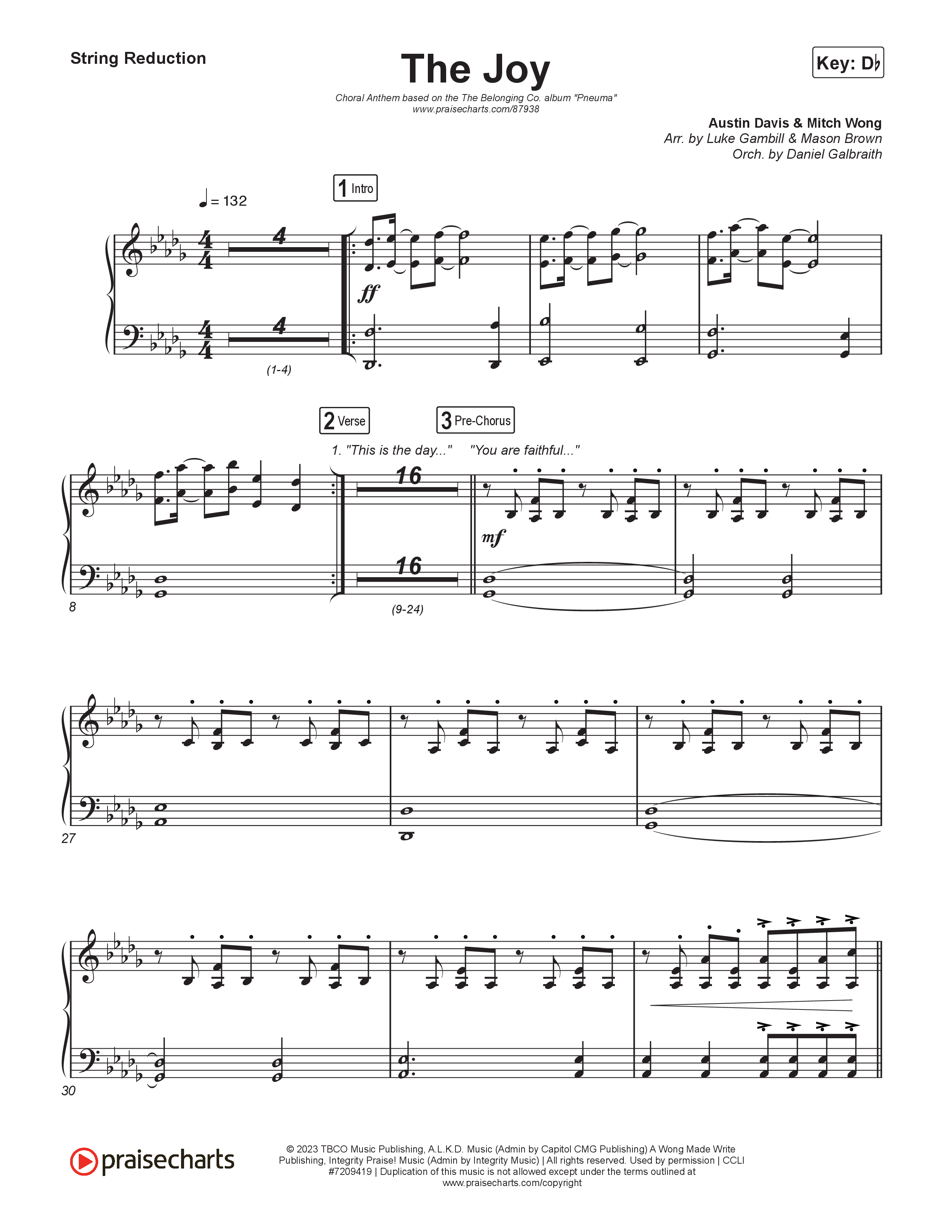 The Joy (Choral Anthem SATB) String Reduction (The Belonging Co / Andrew Holt / Arr. Luke Gambill)