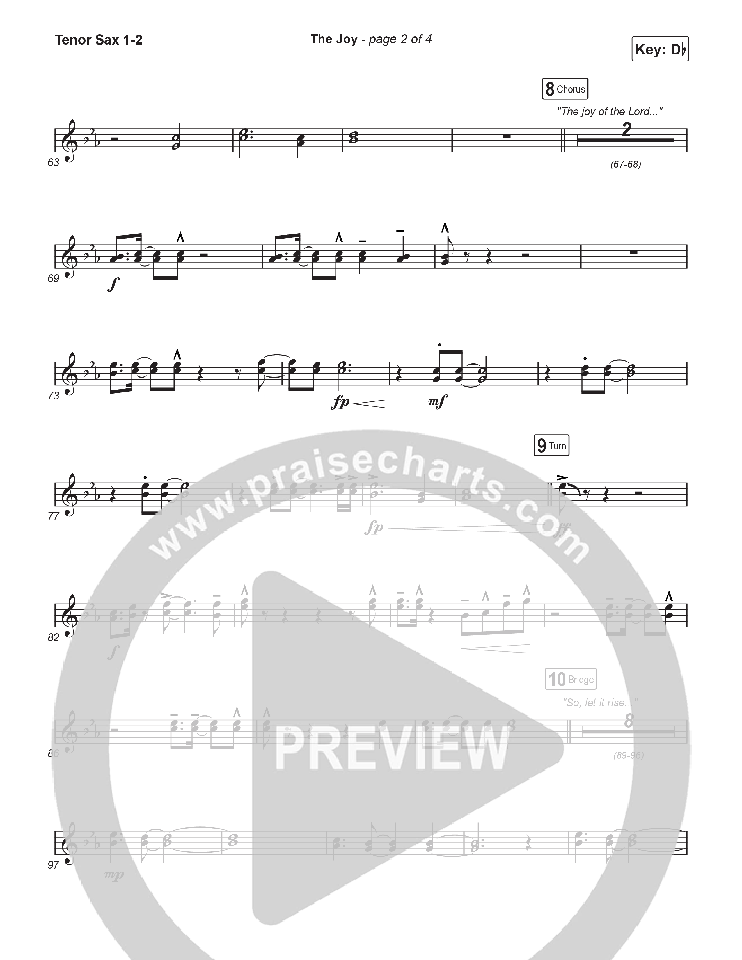 The Joy (Choral Anthem SATB) Tenor Sax 1,2 (The Belonging Co / Andrew Holt / Arr. Luke Gambill)