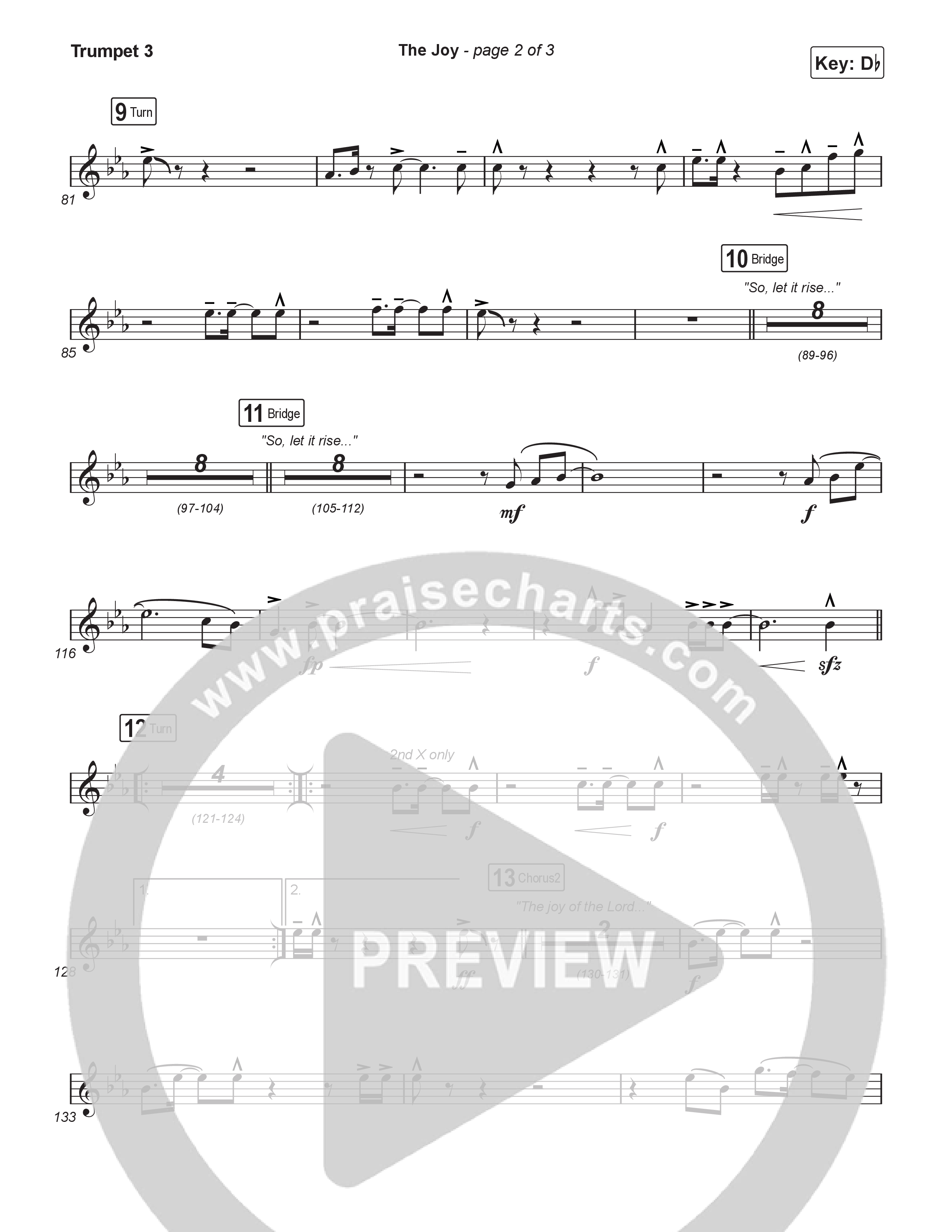 The Joy (Choral Anthem SATB) Trumpet 3 (The Belonging Co / Andrew Holt / Arr. Luke Gambill)