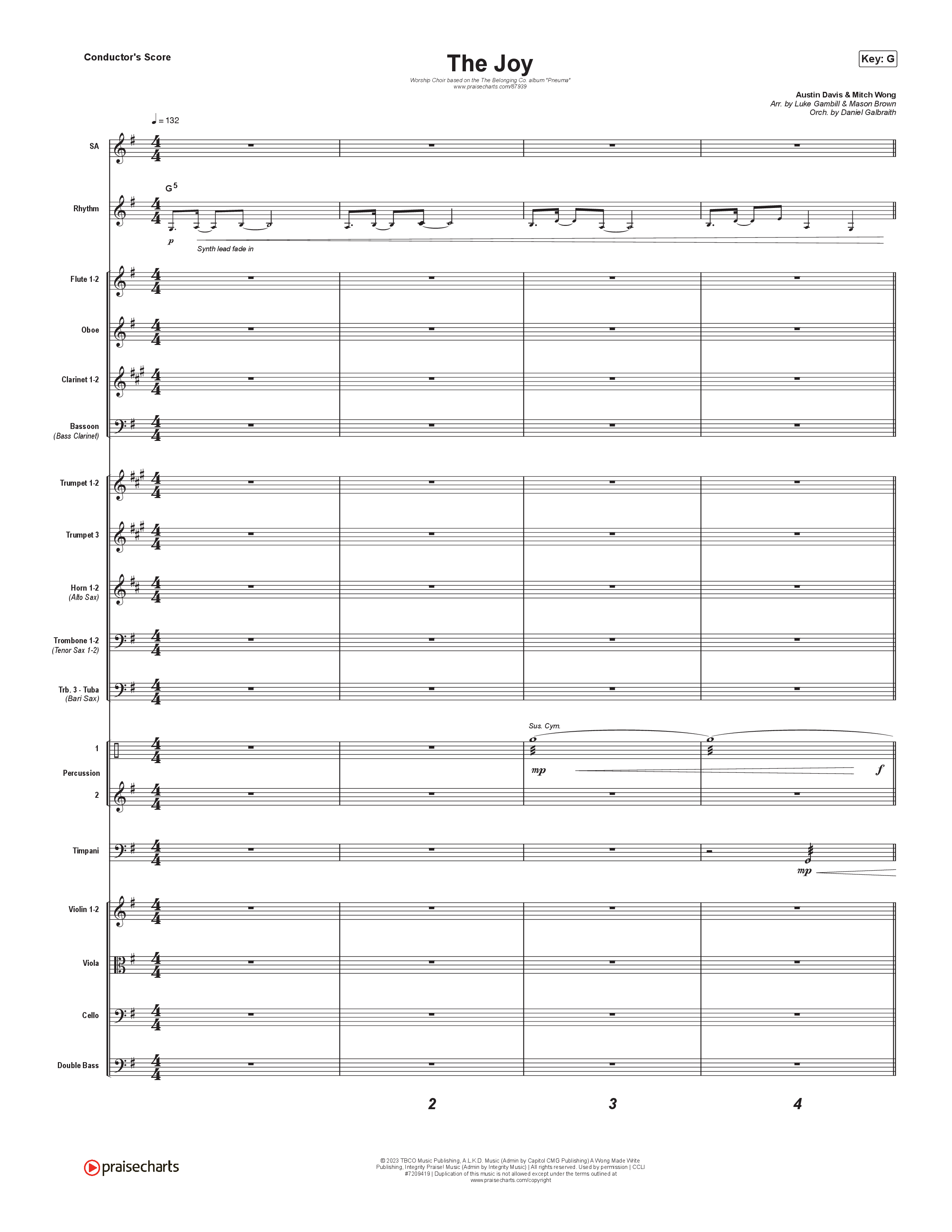 The Joy (Worship Choir/SAB) Conductor's Score (The Belonging Co / Andrew Holt)