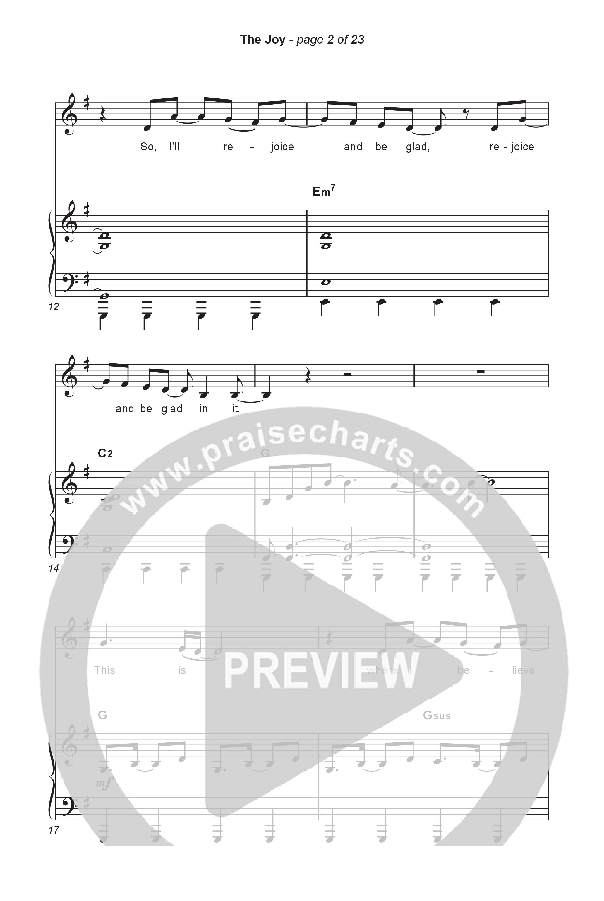 The Joy (Worship Choir/SAB) Octavo (SAB & Pno) (The Belonging Co / Andrew Holt)