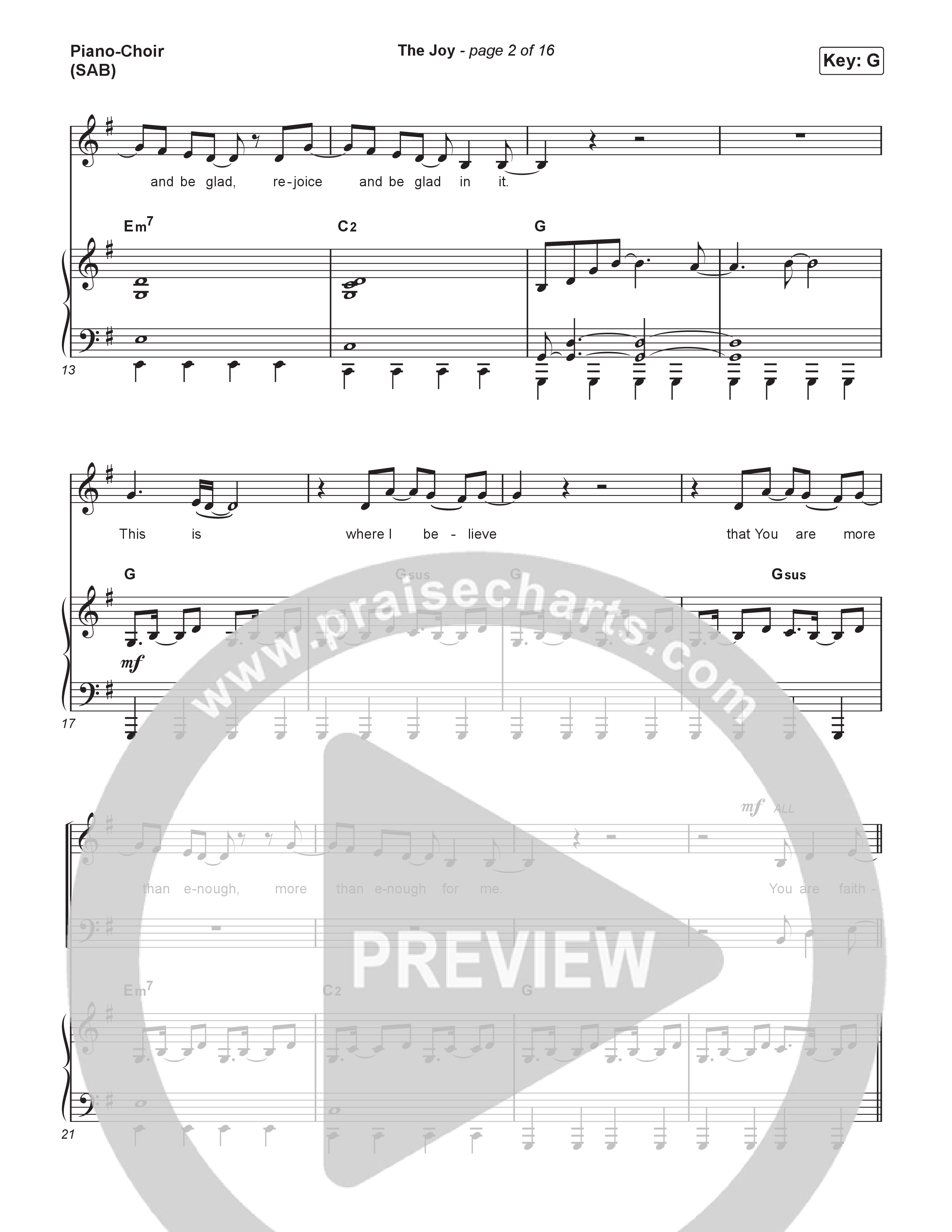 The Joy (Worship Choir/SAB) Piano/Choir (SAB) (The Belonging Co / Andrew Holt)