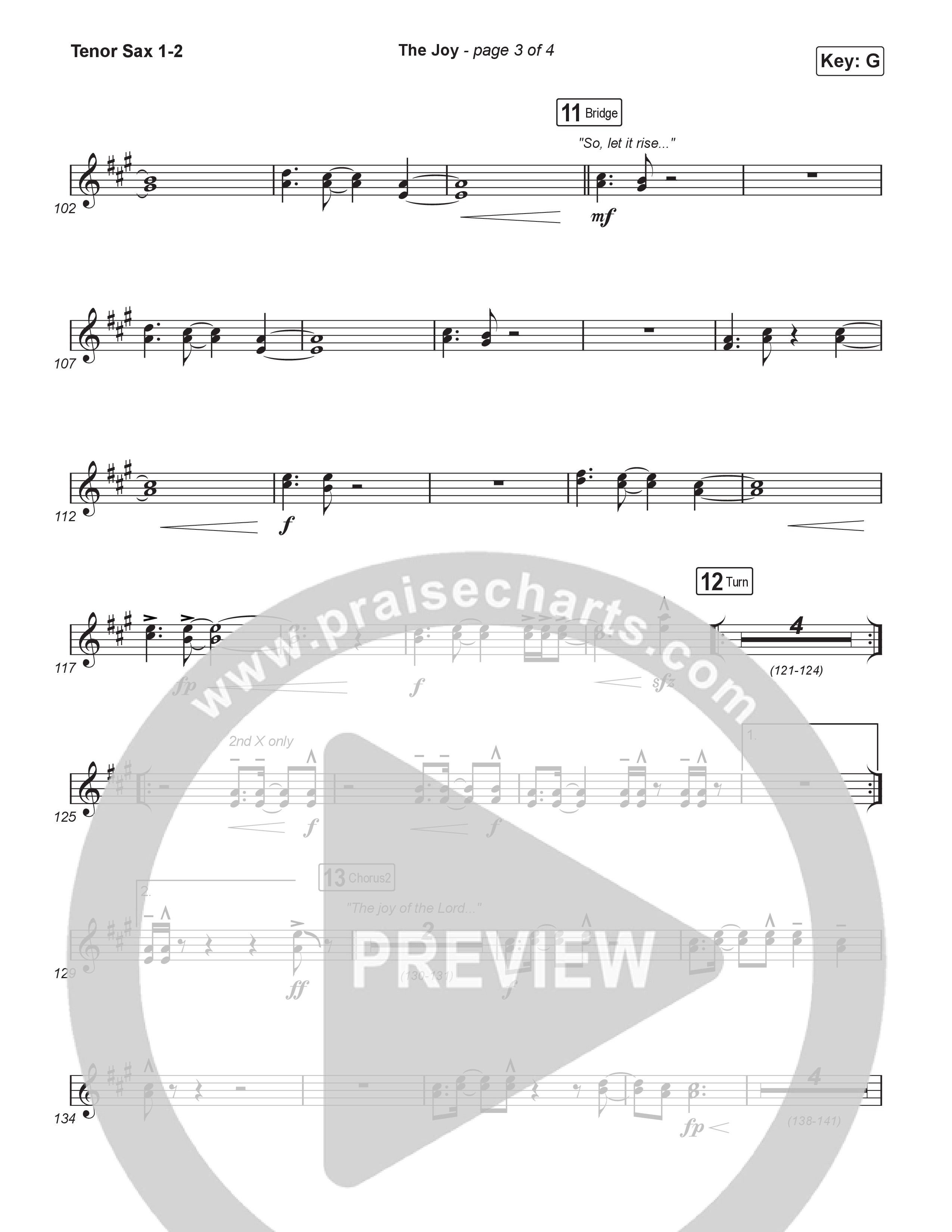 The Joy (Worship Choir/SAB) Tenor Sax 1/2 (The Belonging Co / Andrew Holt)