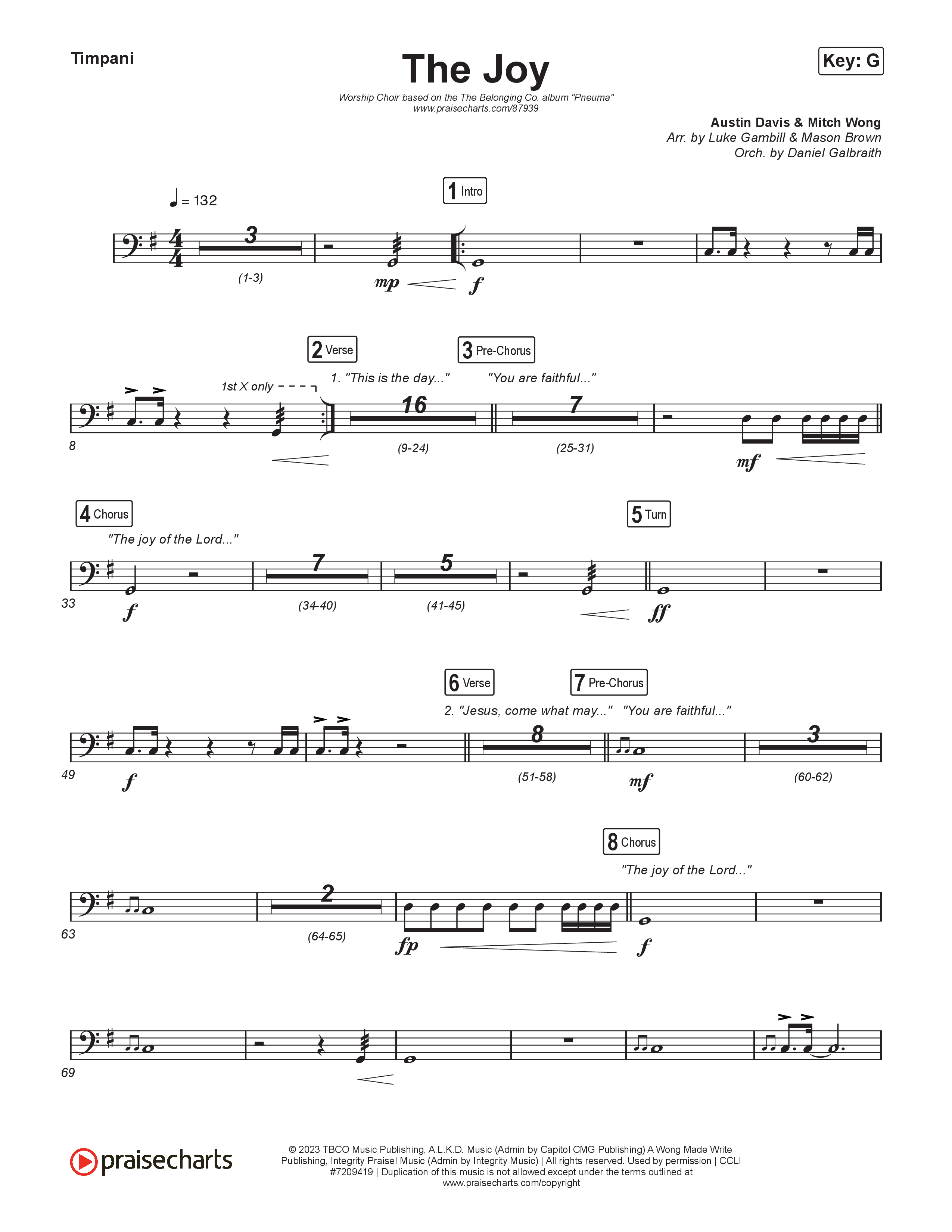 The Joy (Worship Choir/SAB) Timpani (The Belonging Co / Andrew Holt)