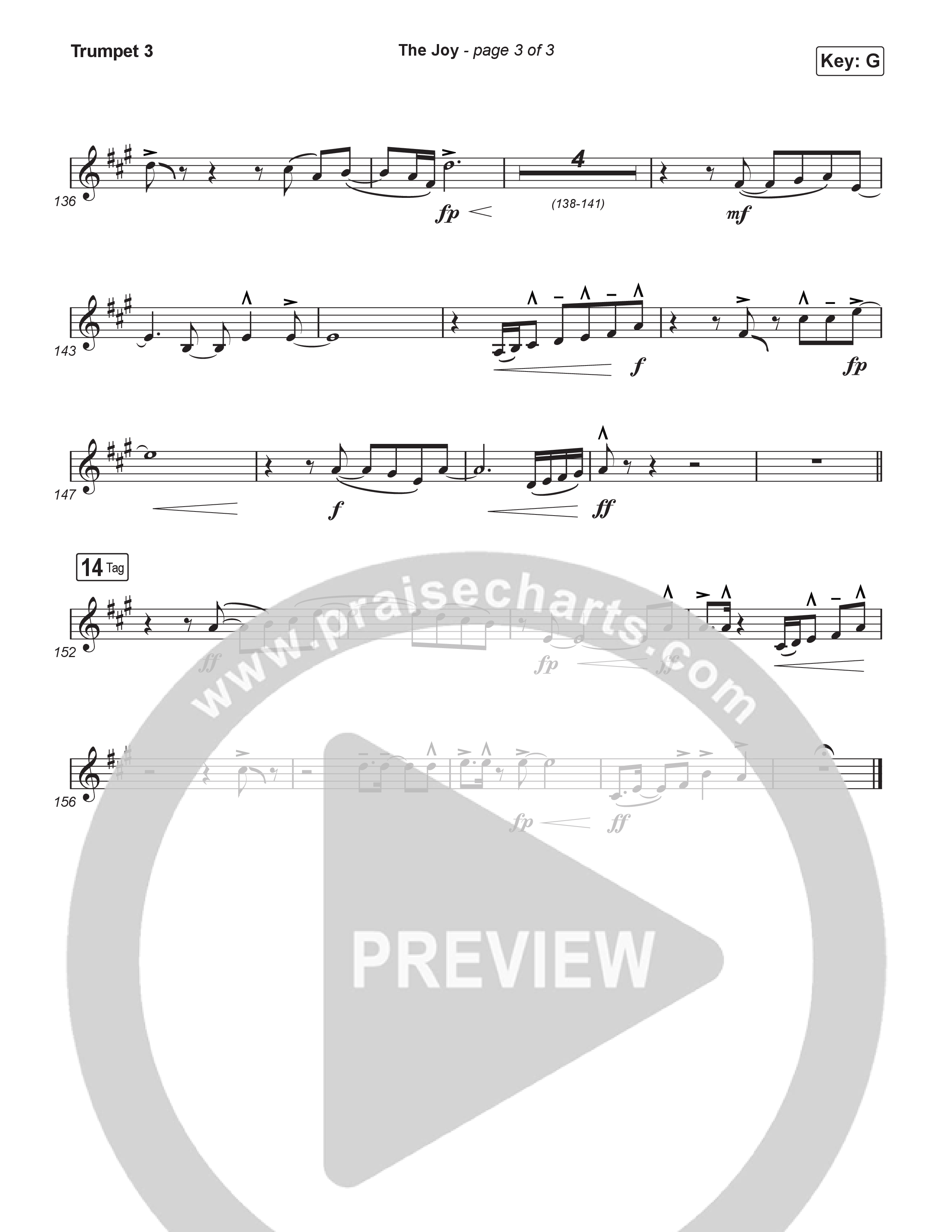 The Joy (Worship Choir/SAB) Trumpet 3 (The Belonging Co / Andrew Holt)