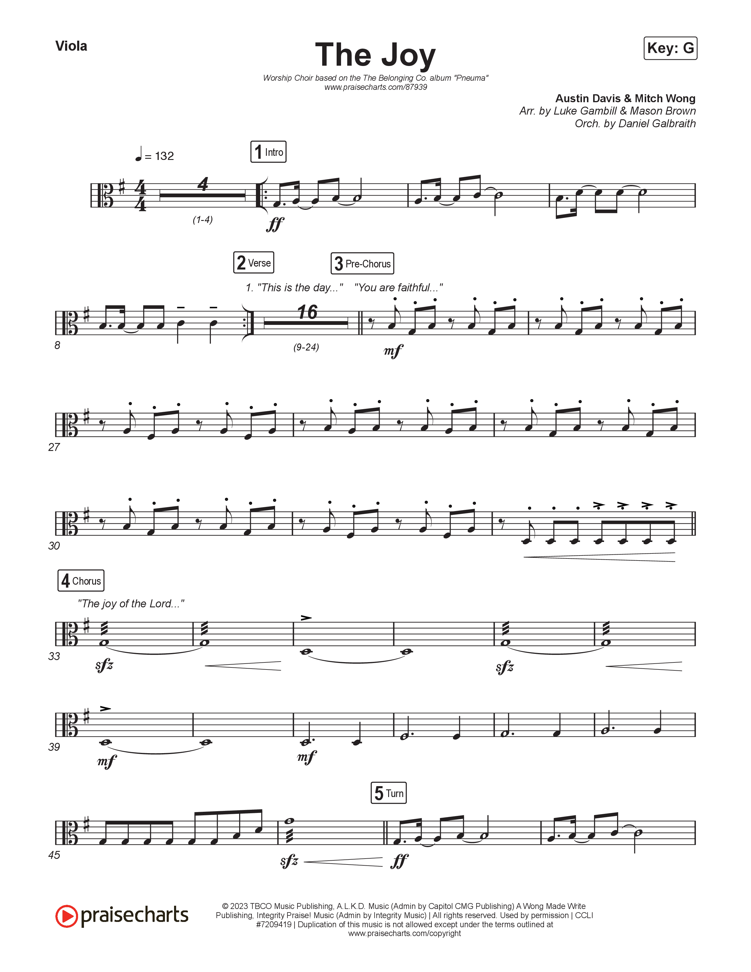 The Joy (Worship Choir/SAB) Viola (The Belonging Co / Andrew Holt)