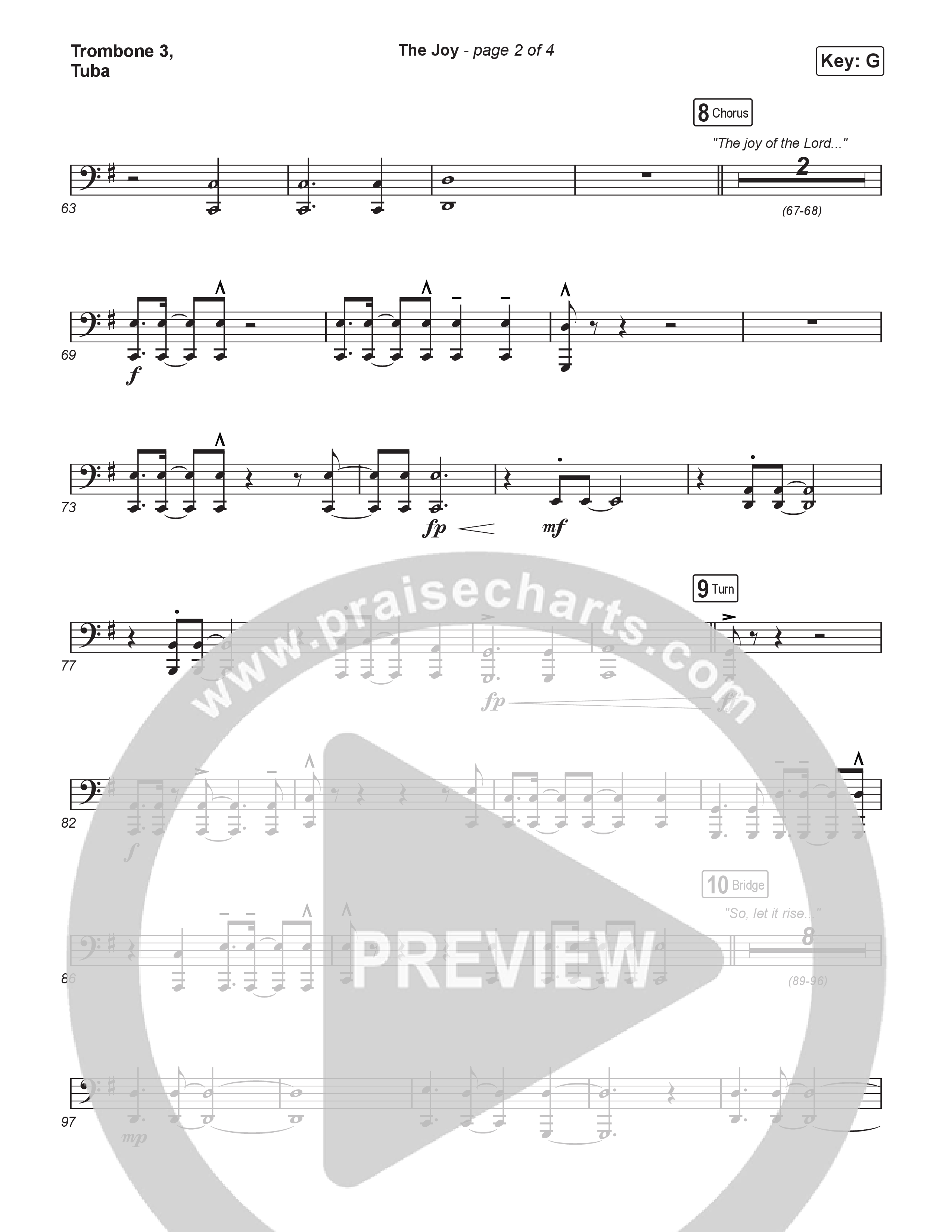 The Joy (Unison/2-Part) Trombone 3/Tuba (The Belonging Co / Andrew Holt)