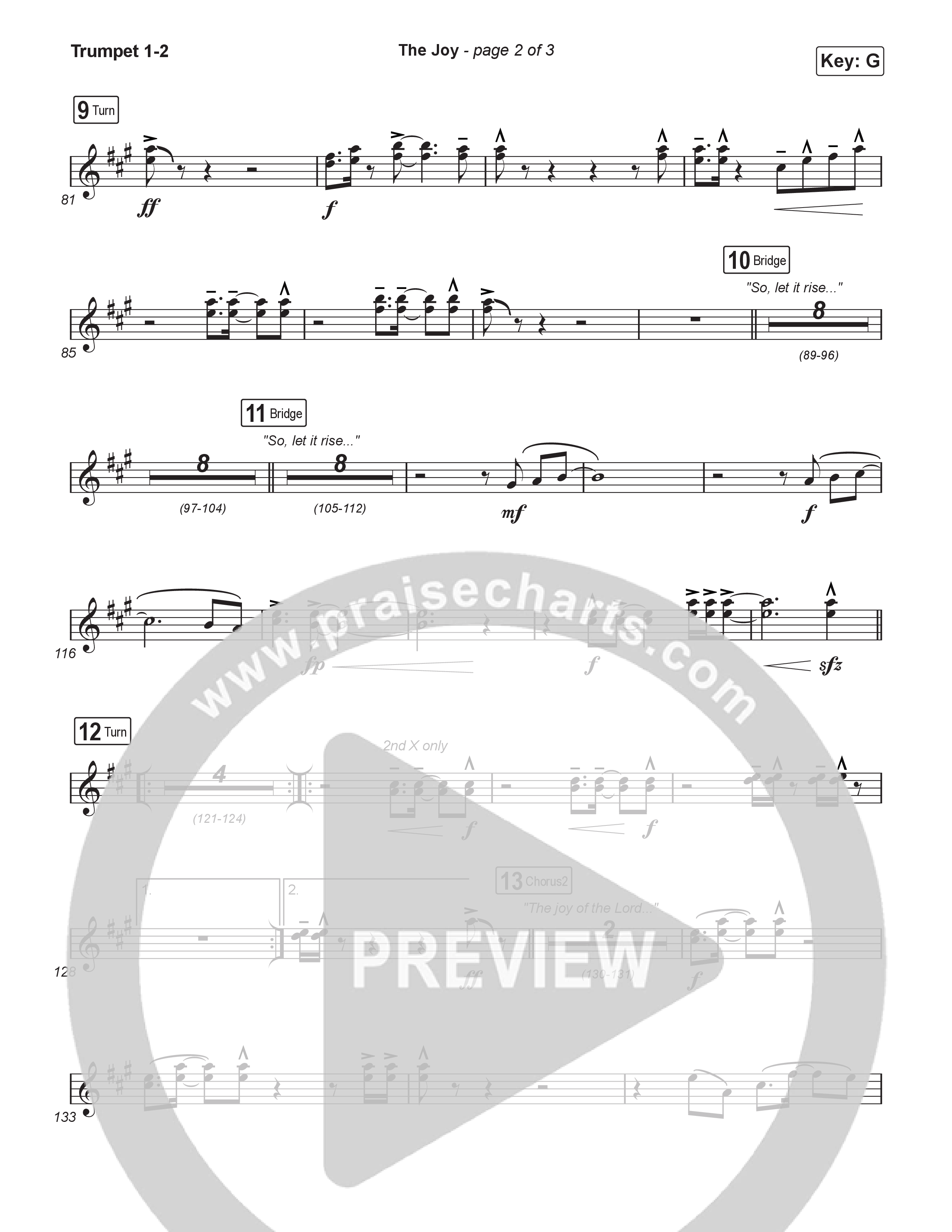 The Joy (Unison/2-Part) Trumpet 1,2 (The Belonging Co / Andrew Holt)