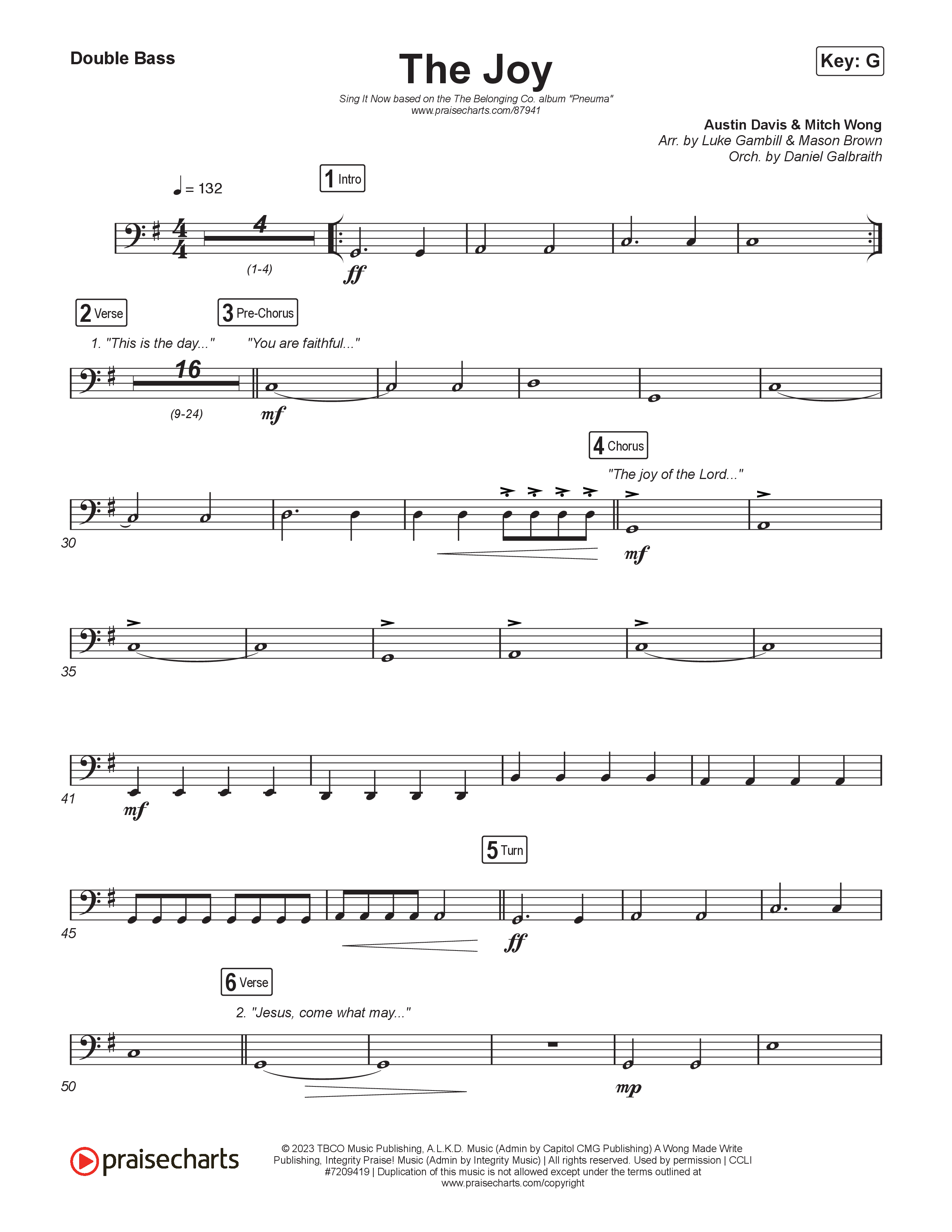 The Joy (Sing It Now) Double Bass (The Belonging Co / Andrew Holt / Arr. Luke Gambill)