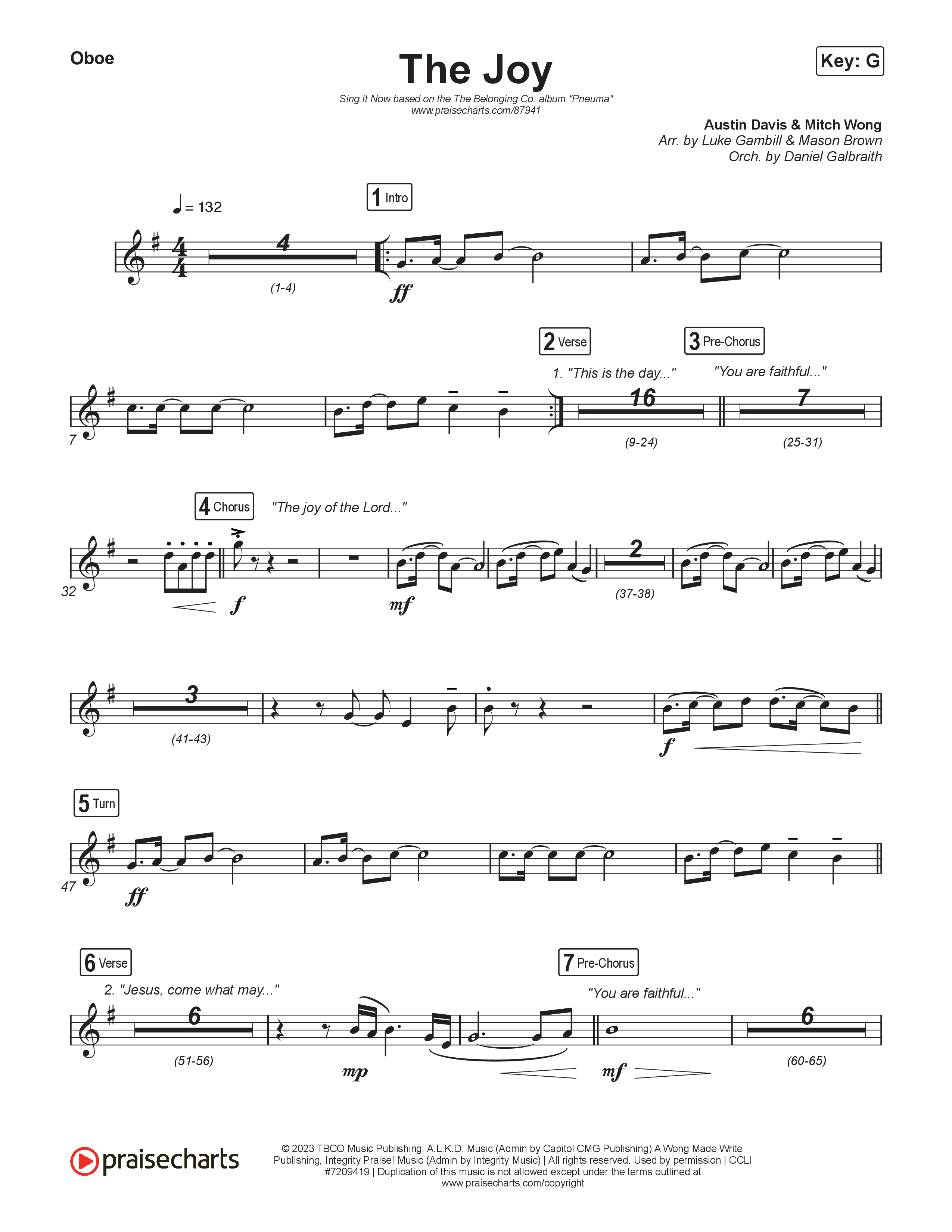 The Joy (Sing It Now) Oboe (The Belonging Co / Andrew Holt / Arr. Luke Gambill)