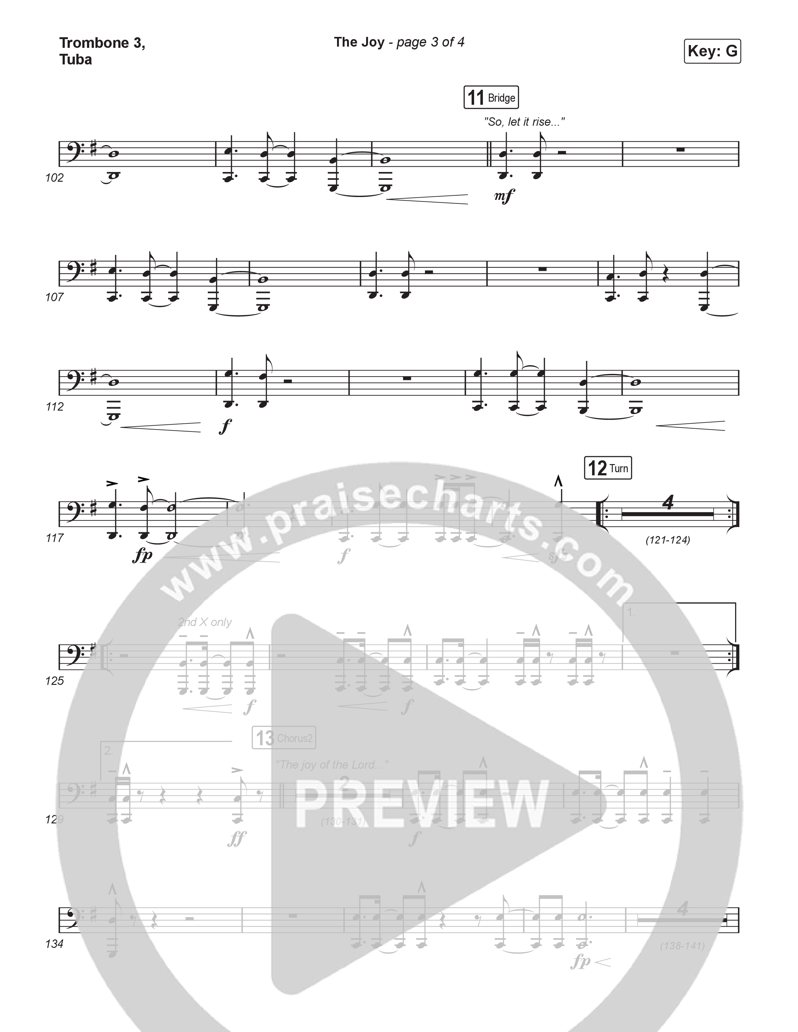 The Joy (Sing It Now) Trombone 3/Tuba (The Belonging Co / Andrew Holt / Arr. Luke Gambill)