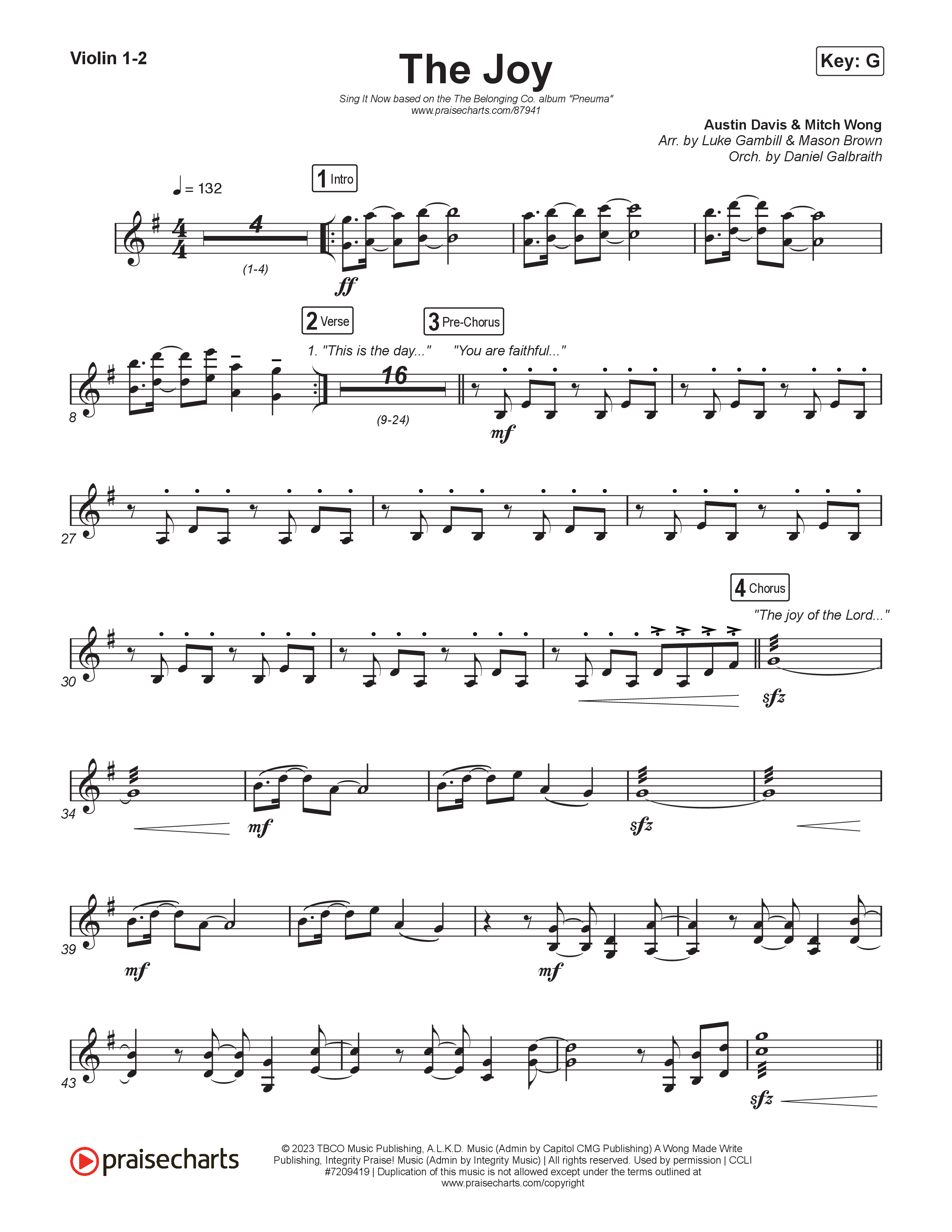 The Joy (Sing It Now) String Pack (The Belonging Co / Andrew Holt / Arr. Luke Gambill)