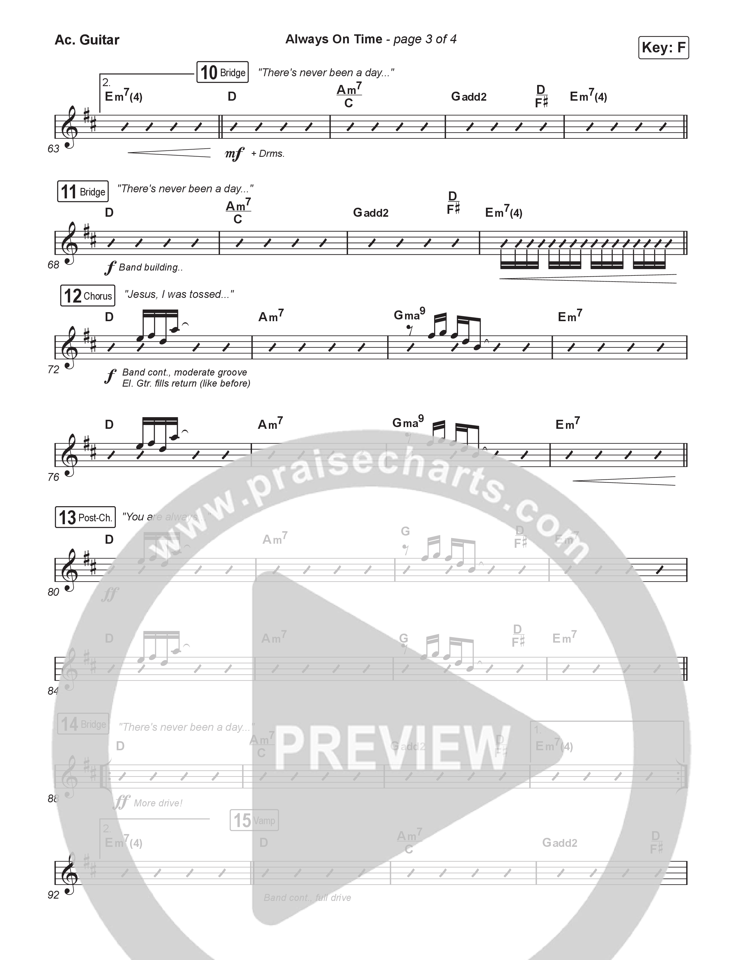 Always On Time (Worship Choir/SAB) Acoustic Guitar (Elevation Worship / Bella Cordero / Arr. Luke Gambill)