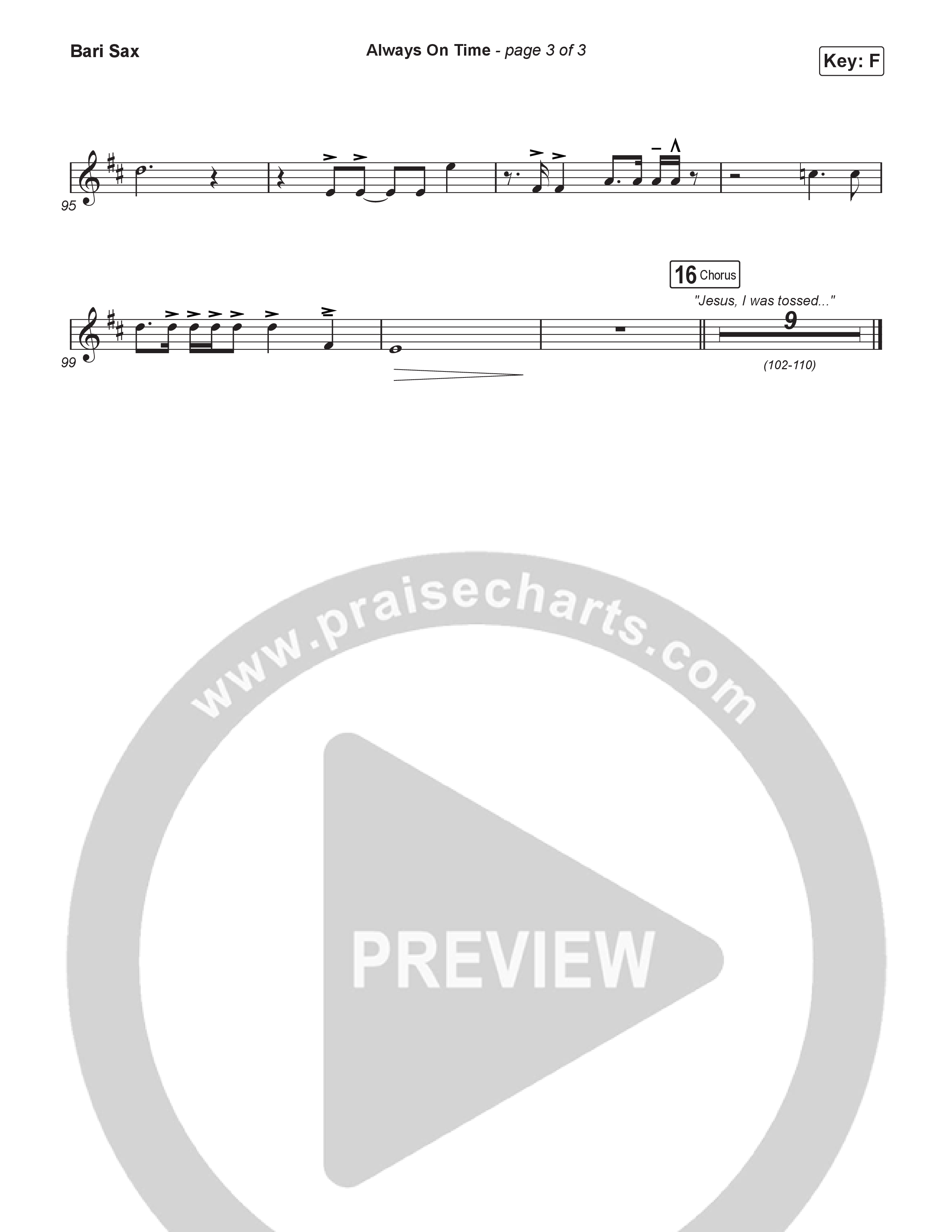 Always On Time (Worship Choir/SAB) Bari Sax (Elevation Worship / Bella Cordero / Arr. Luke Gambill)