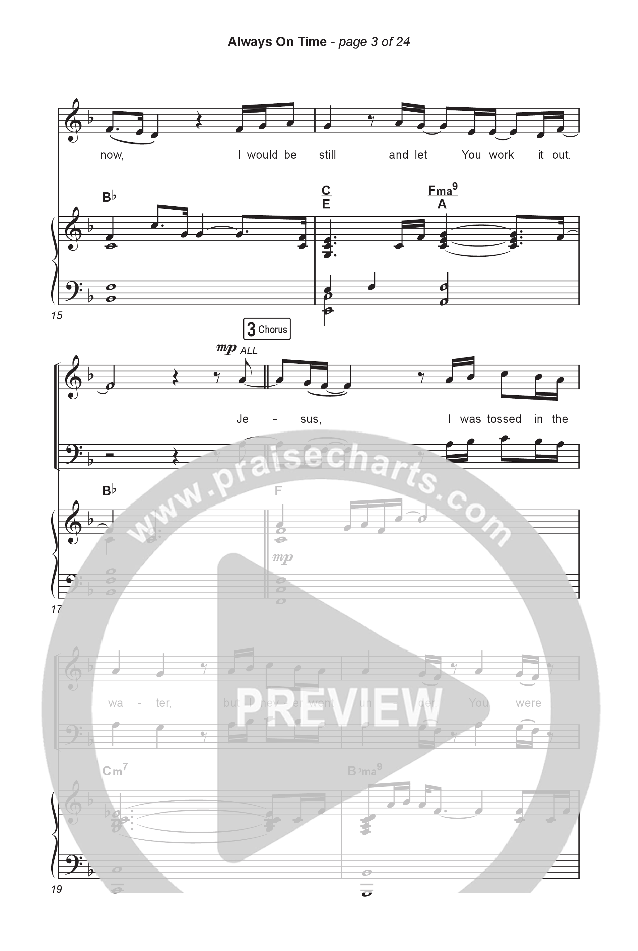 Always On Time (Worship Choir/SAB) Octavo (SAB & Pno) (Elevation Worship / Bella Cordero / Arr. Luke Gambill)