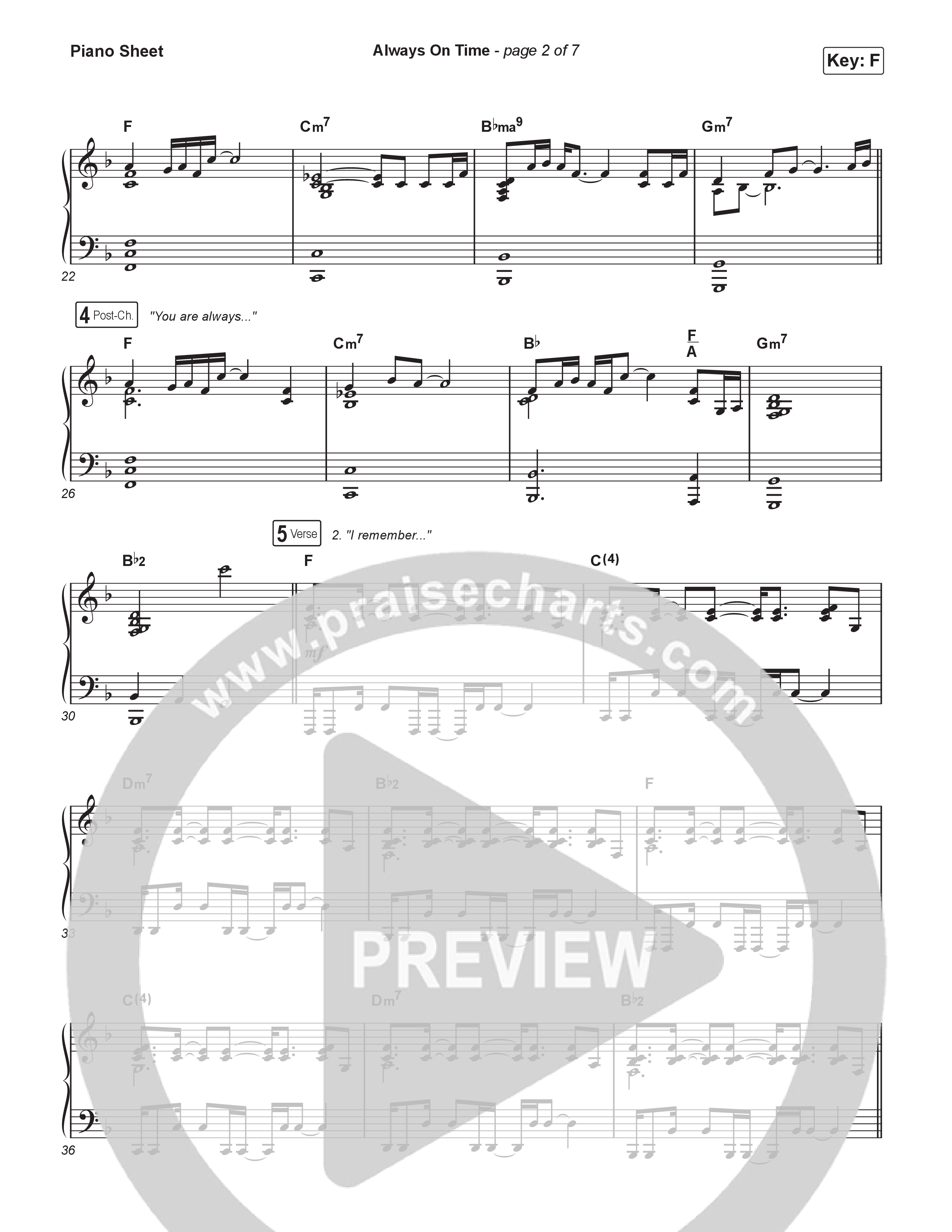 Always On Time (Worship Choir/SAB) Piano Sheet (Elevation Worship / Bella Cordero / Arr. Luke Gambill)