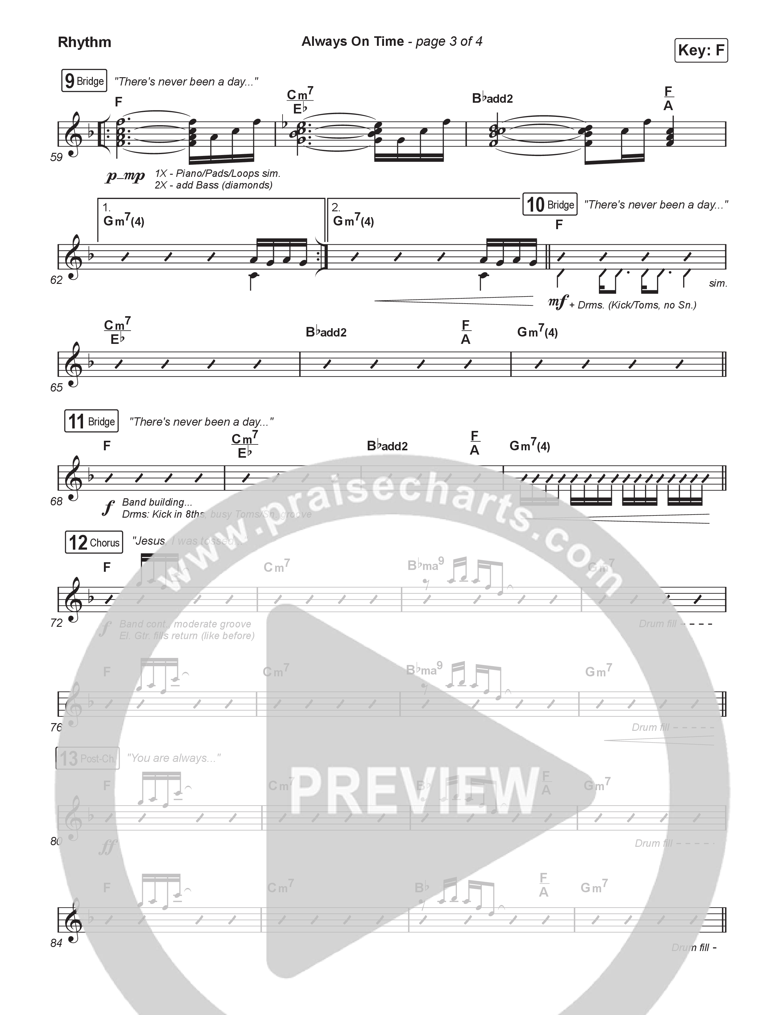 Always On Time (Worship Choir/SAB) Rhythm Pack (Elevation Worship / Bella Cordero / Arr. Luke Gambill)