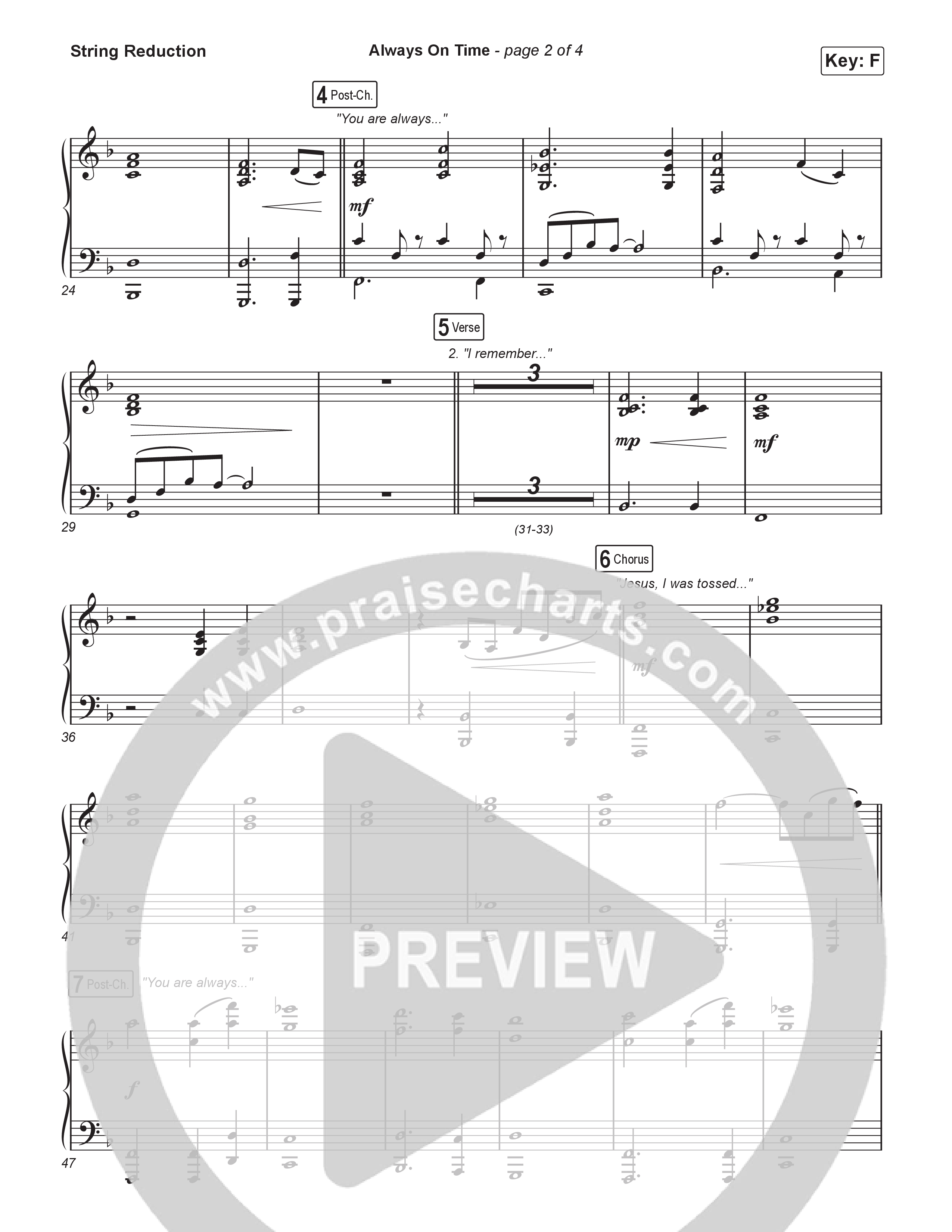 Always On Time (Worship Choir/SAB) String Reduction (Elevation Worship / Bella Cordero / Arr. Luke Gambill)