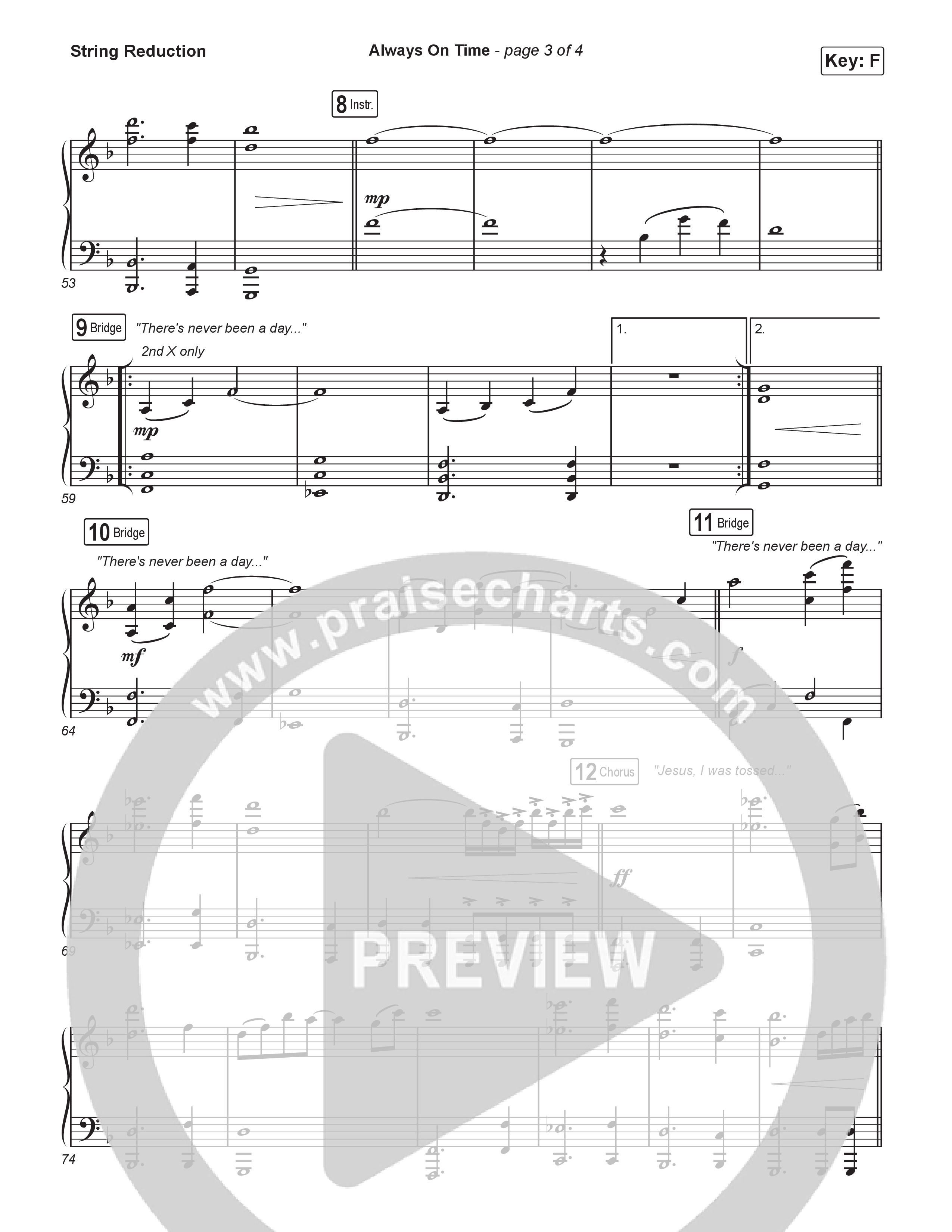 Always On Time (Unison/2-Part) String Reduction (Elevation Worship / Bella Cordero / Arr. Luke Gambill)