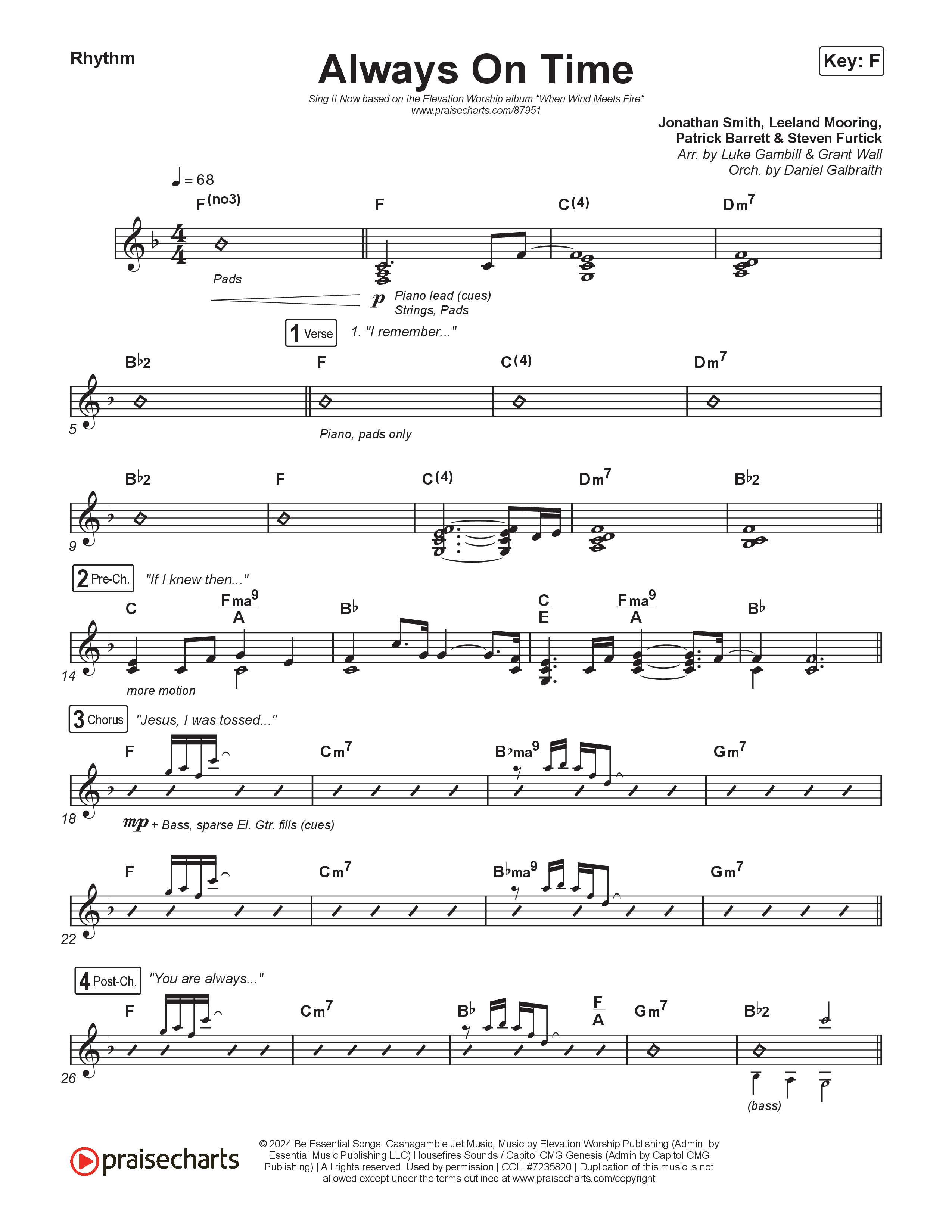 Always On Time (Sing It Now) Rhythm Pack (Elevation Worship / Bella Cordero / Arr. Luke Gambill)