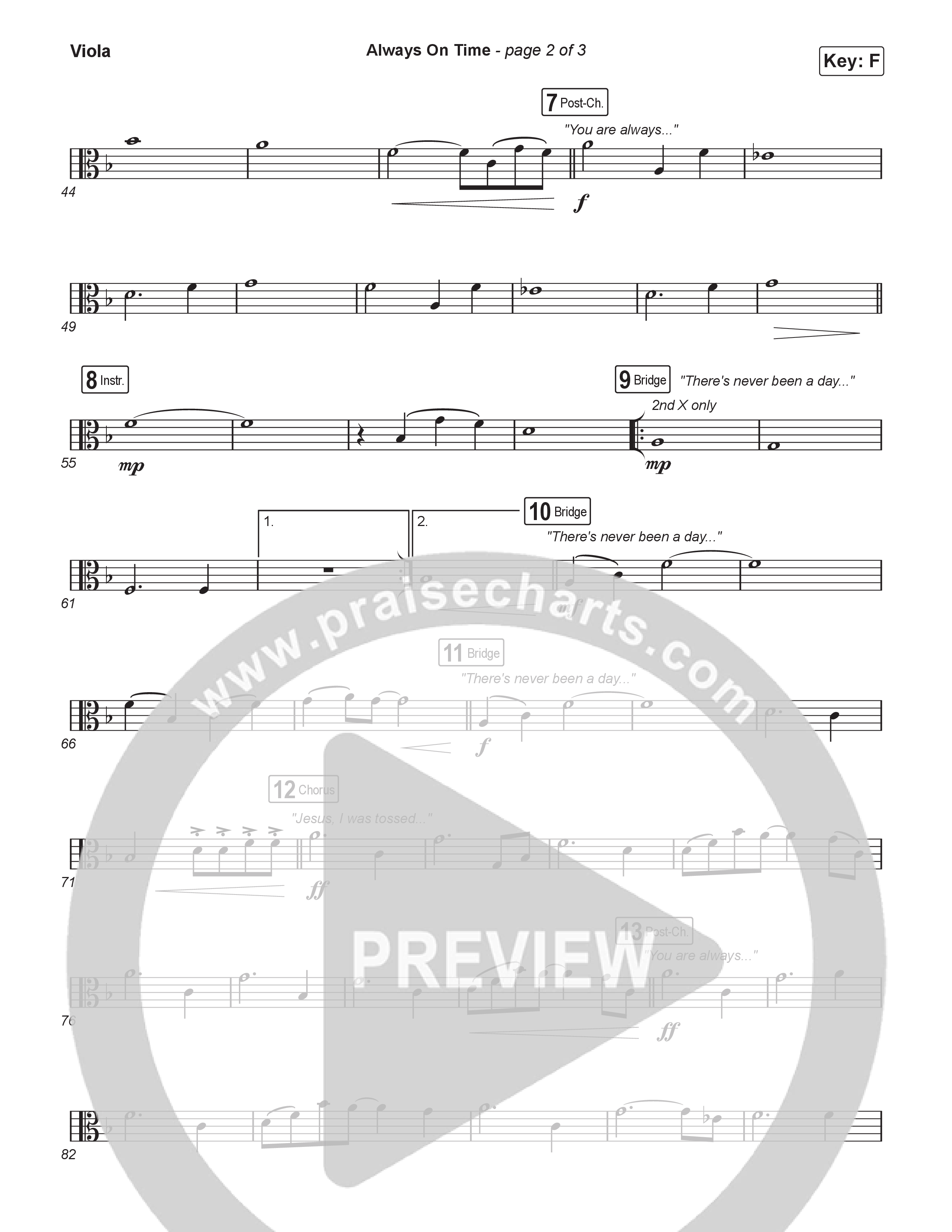 Always On Time (Sing It Now) Viola (Elevation Worship / Bella Cordero / Arr. Luke Gambill)