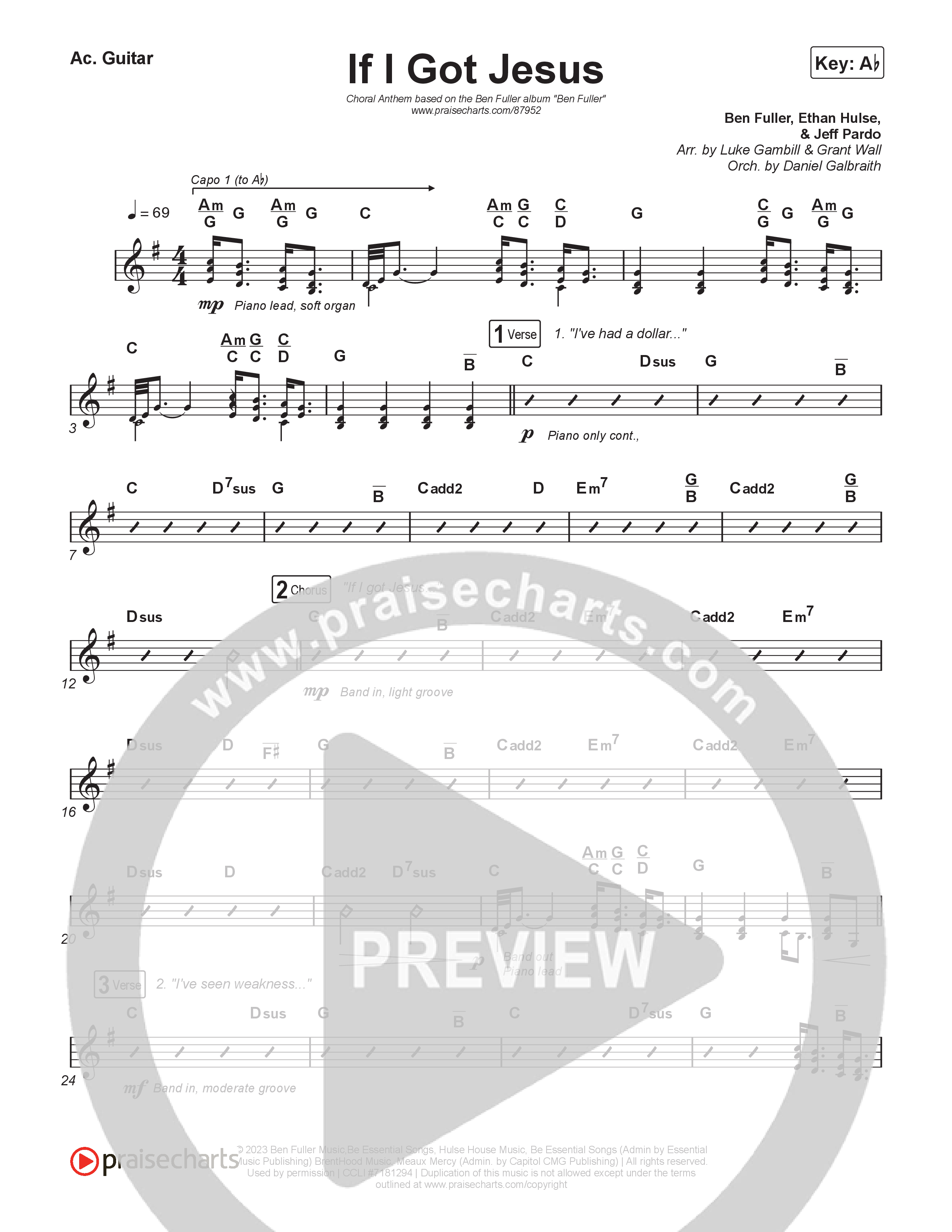 If I Got Jesus (Choral Anthem SATB) Rhythm Pack (Ben Fuller / Arr. Luke Gambill)