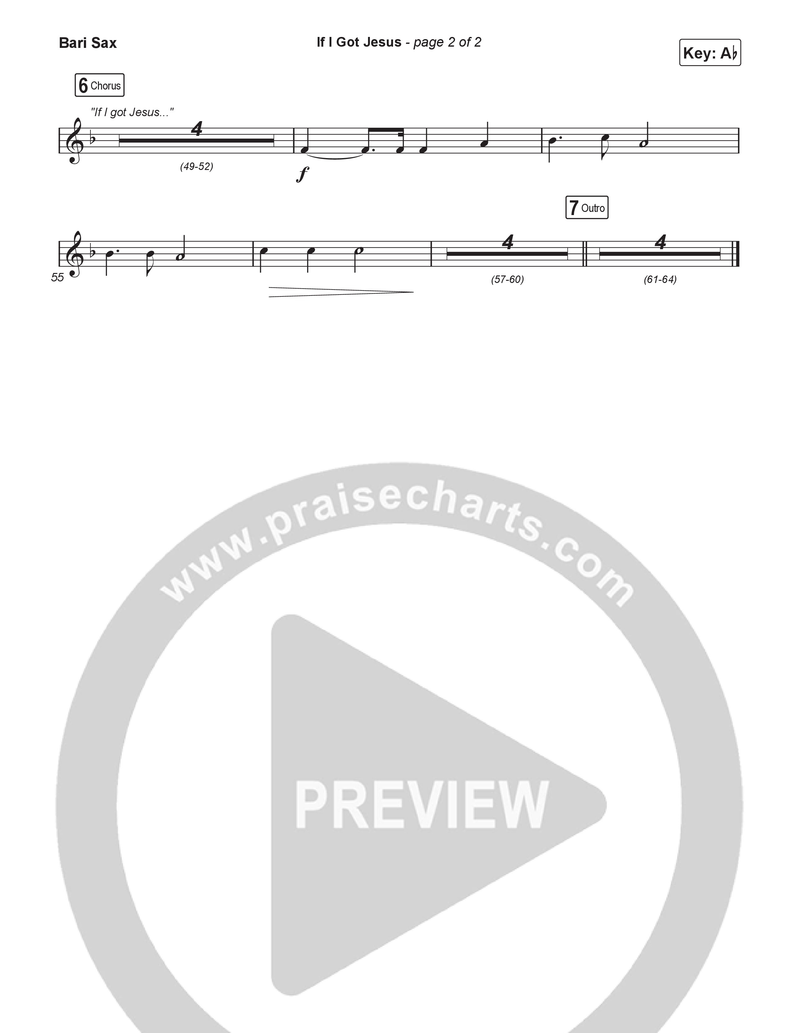 If I Got Jesus (Choral Anthem SATB) Bari Sax (Ben Fuller / Arr. Luke Gambill)