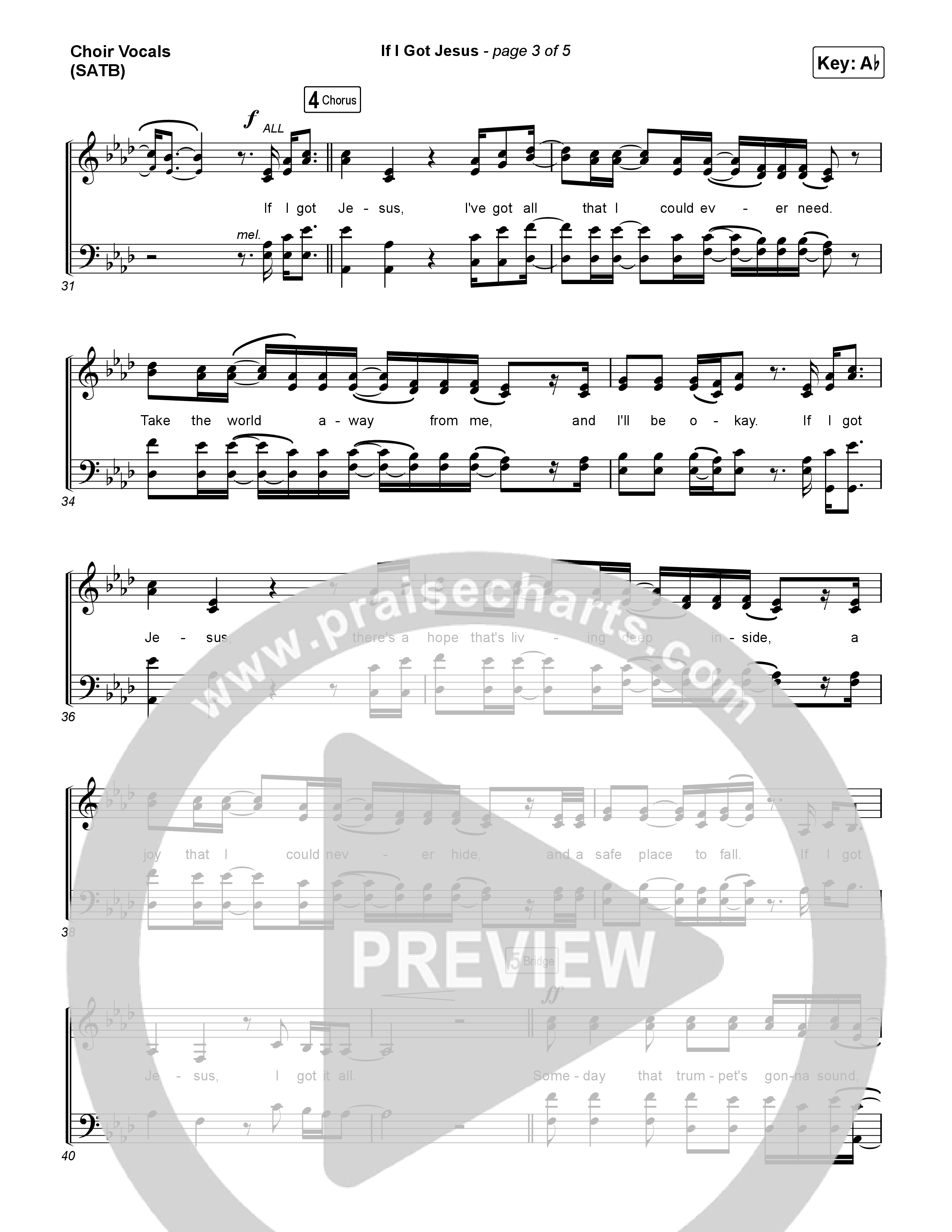 If I Got Jesus (Choral Anthem SATB) Choir Sheet (SATB) (Ben Fuller / Arr. Luke Gambill)