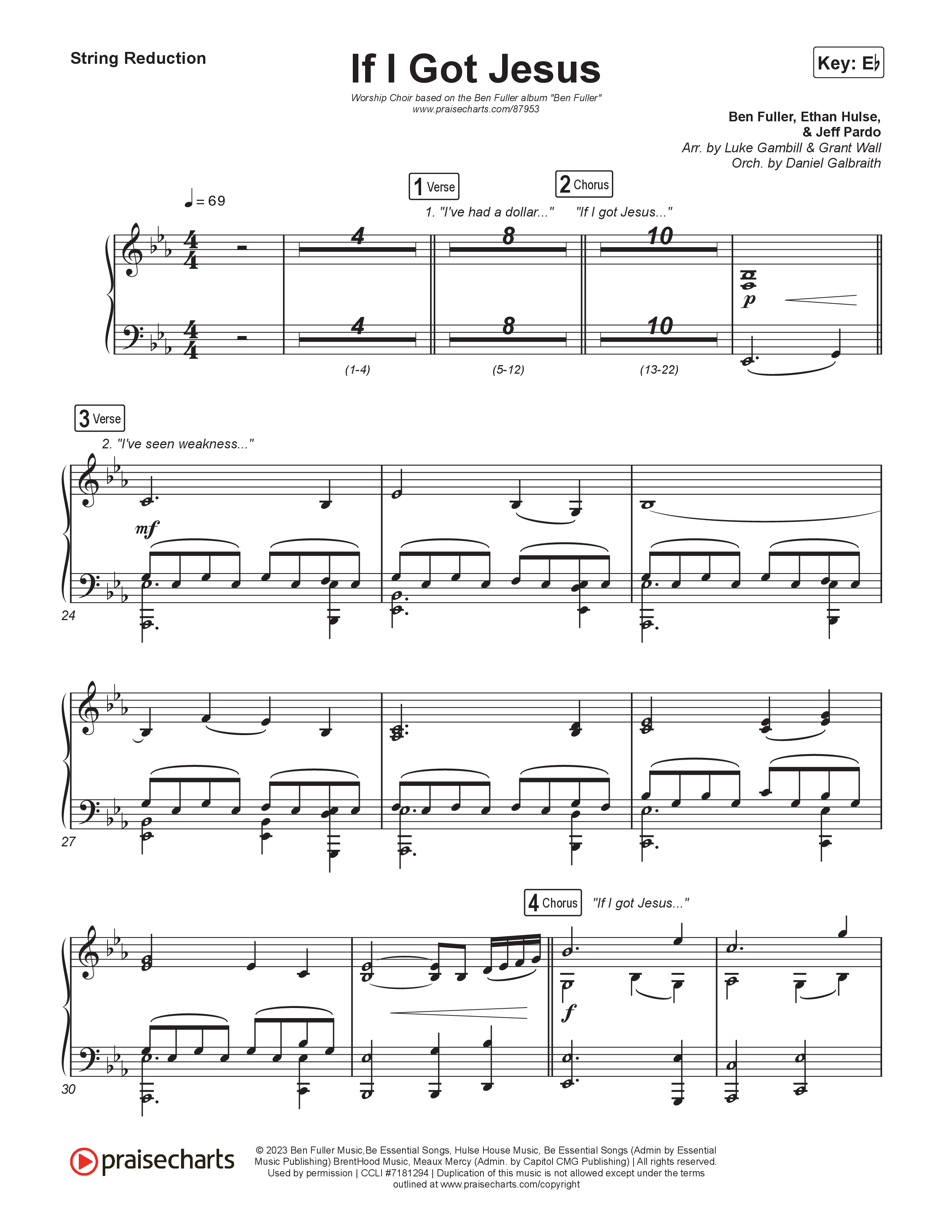 If I Got Jesus (Worship Choir/SAB) String Reduction (Ben Fuller / Arr. Luke Gambill)