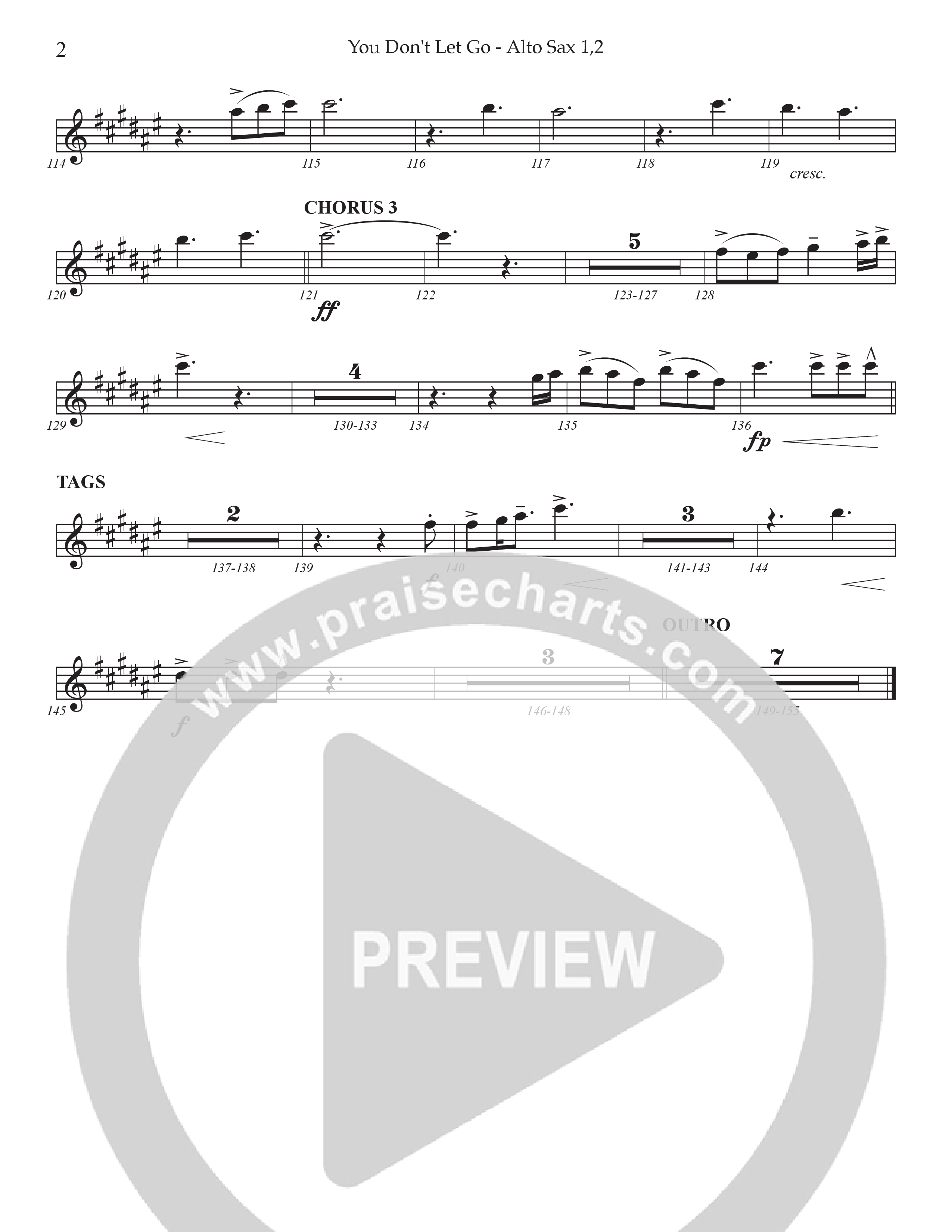 You Don't Let Go (Choral Anthem SATB) Alto Sax (Prestonwood Worship / Arr. Jonathan Walker)