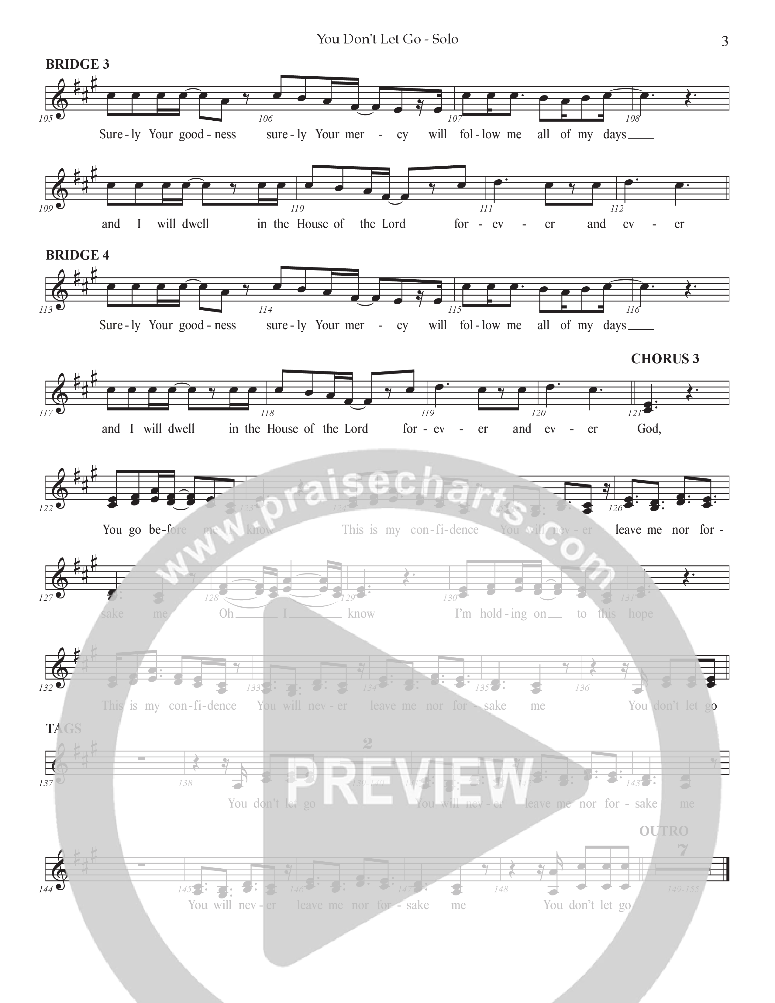 You Don't Let Go (Choral Anthem SATB) Vocal Solo (Prestonwood Worship / Arr. Jonathan Walker)