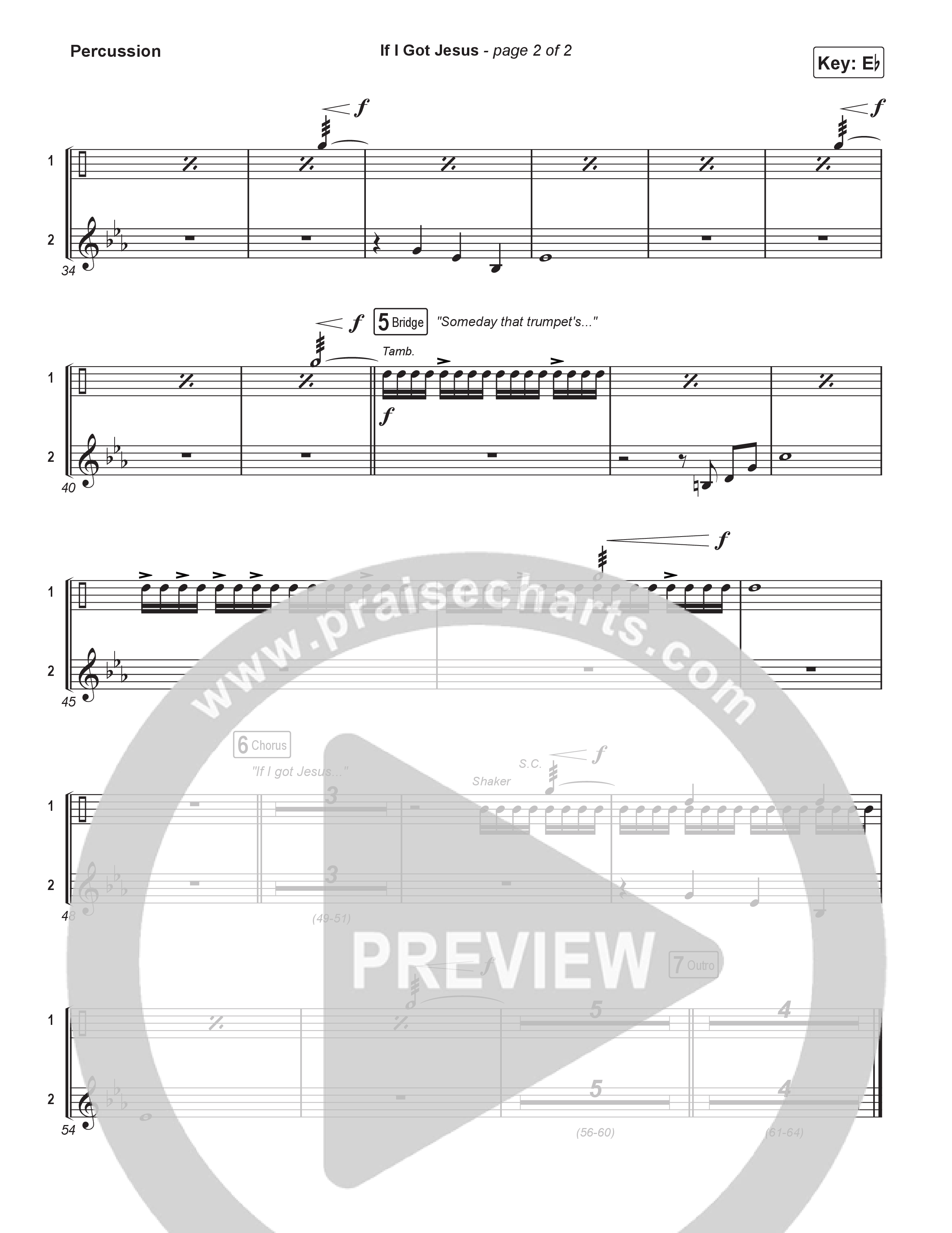 If I Got Jesus (Sing It Now) Percussion (Ben Fuller / Arr. Luke Gambill)