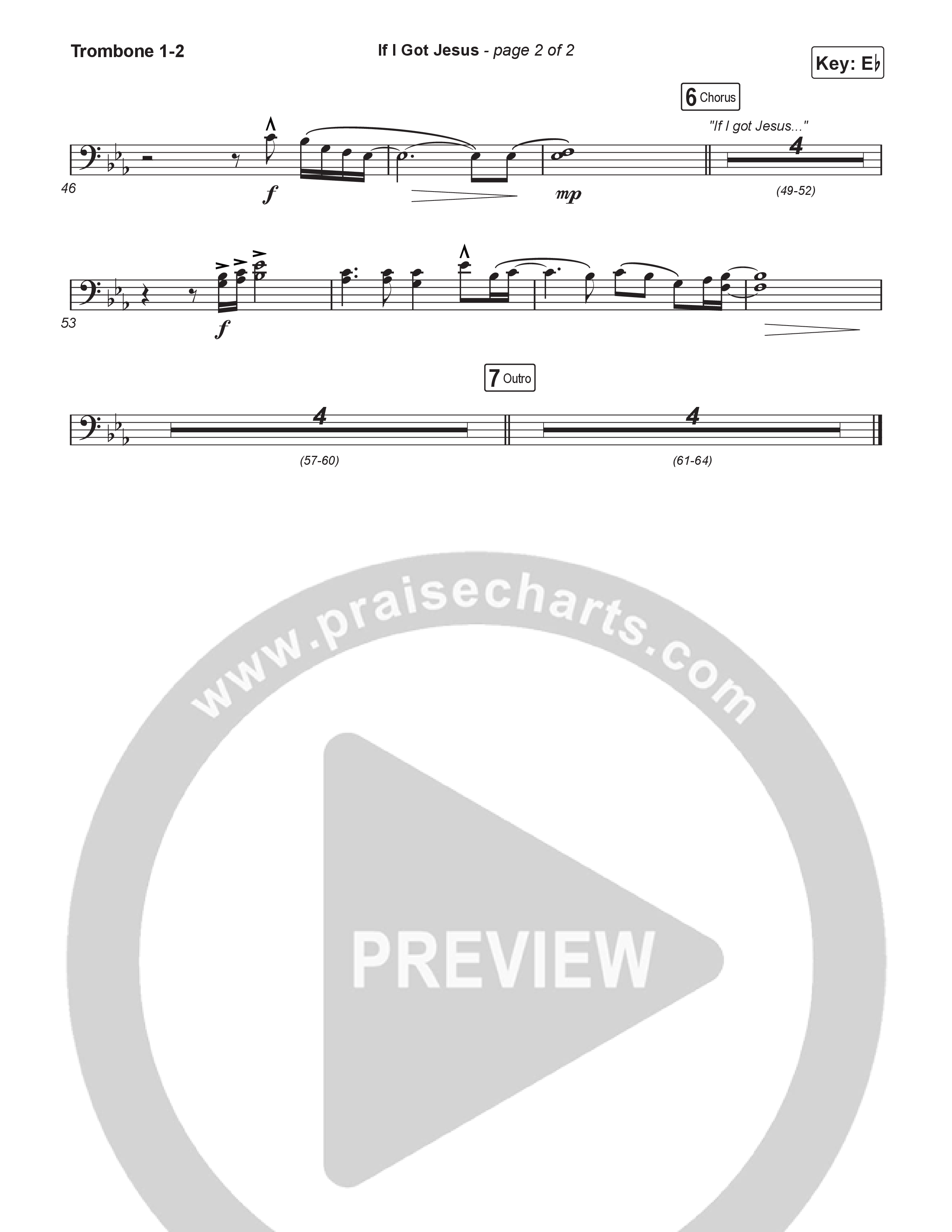 If I Got Jesus (Sing It Now) Trombone 1/2 (Ben Fuller / Arr. Luke Gambill)