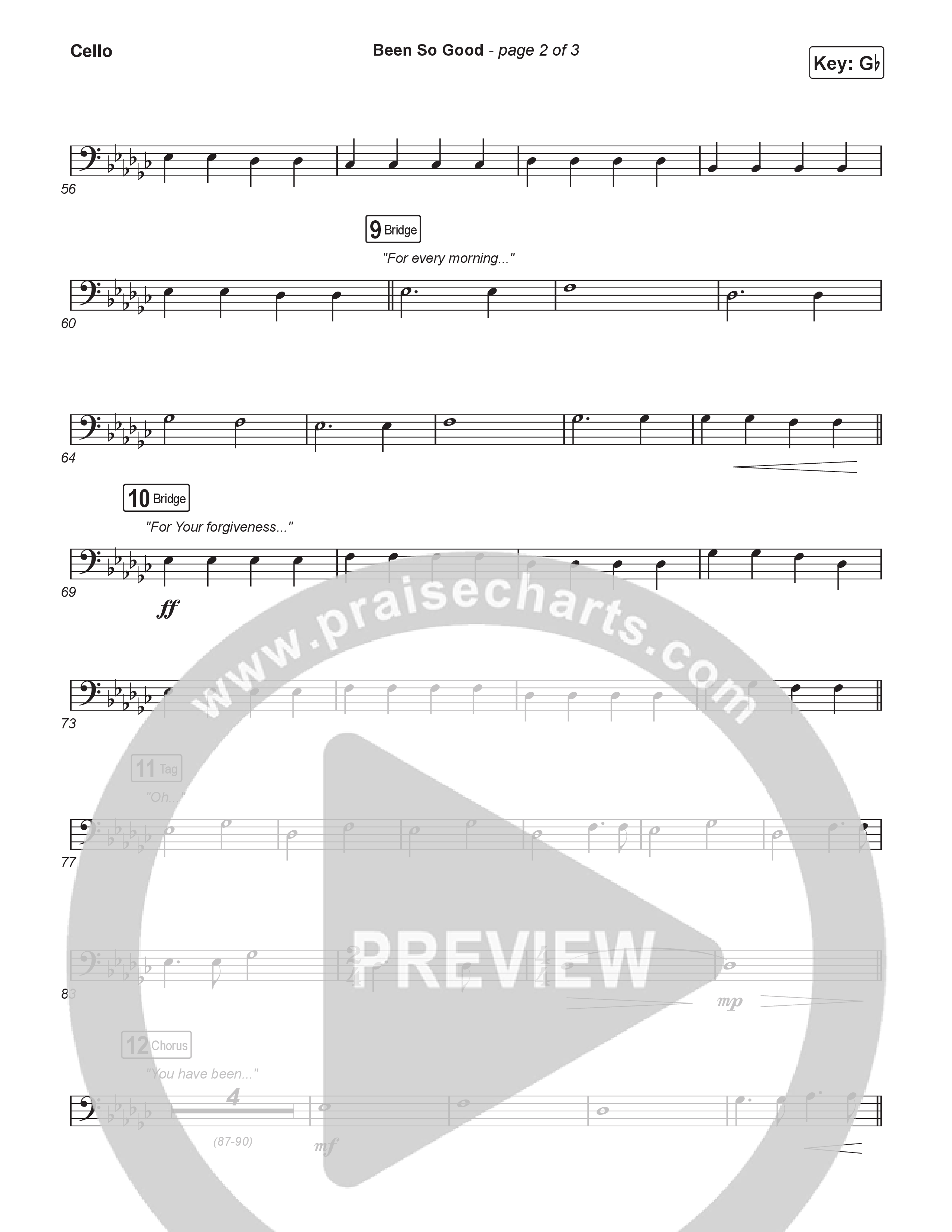 Been So Good (Choral Anthem SATB) Cello (Elevation Worship / Tiffany Hudson / Arr. Luke Gambill)