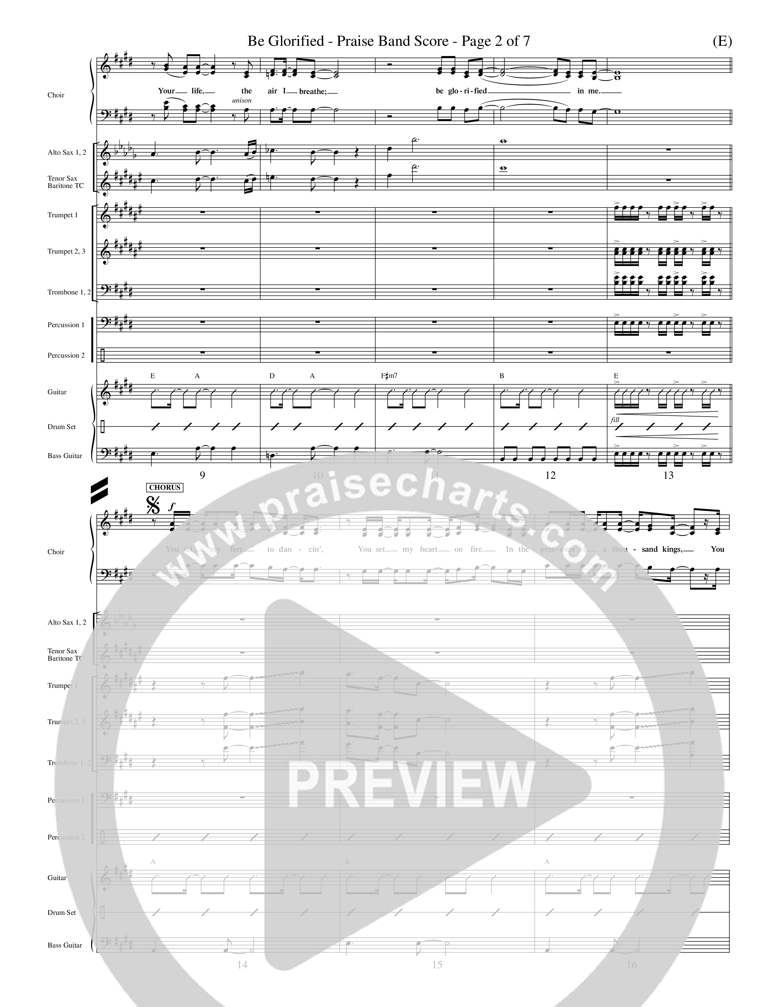 Be Glorified (Choral Anthem SATB) PraiseBand (incl. Brass) (Word Music Choral / Orch. Dave Williamson)