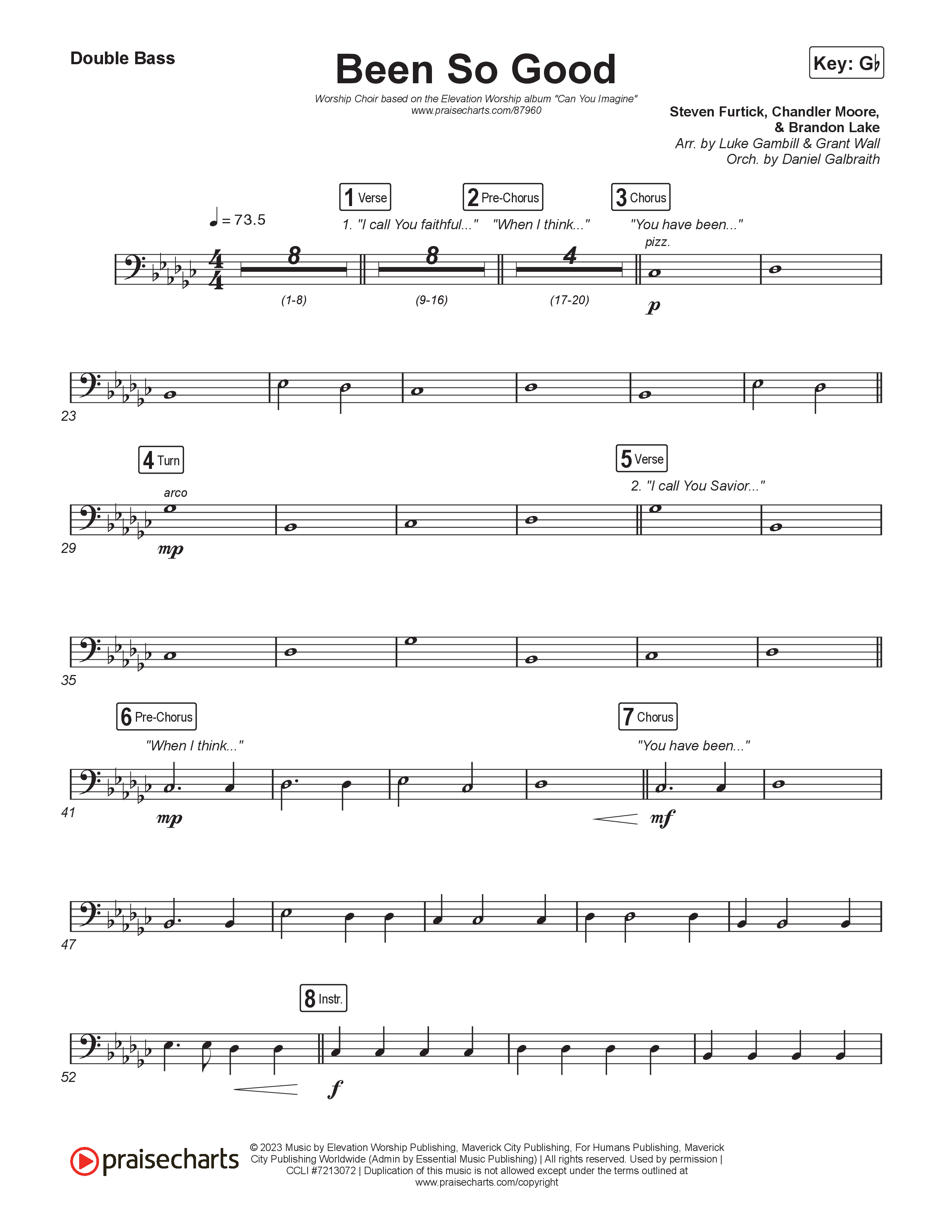 Been So Good (Worship Choir/SAB) Double Bass (Elevation Worship / Tiffany Hudson / Arr. Luke Gambill)