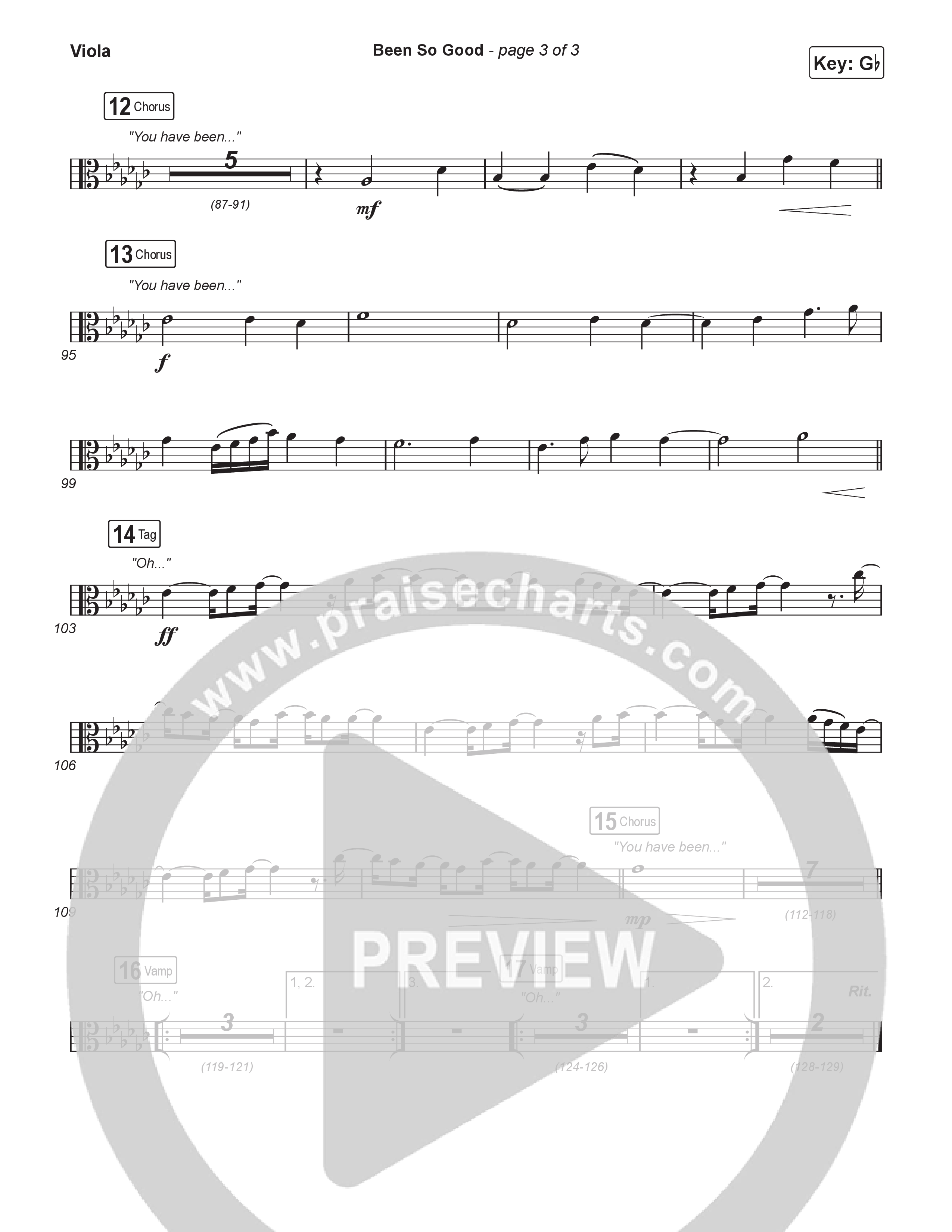 Been So Good (Worship Choir/SAB) Viola (Elevation Worship / Tiffany Hudson / Arr. Luke Gambill)