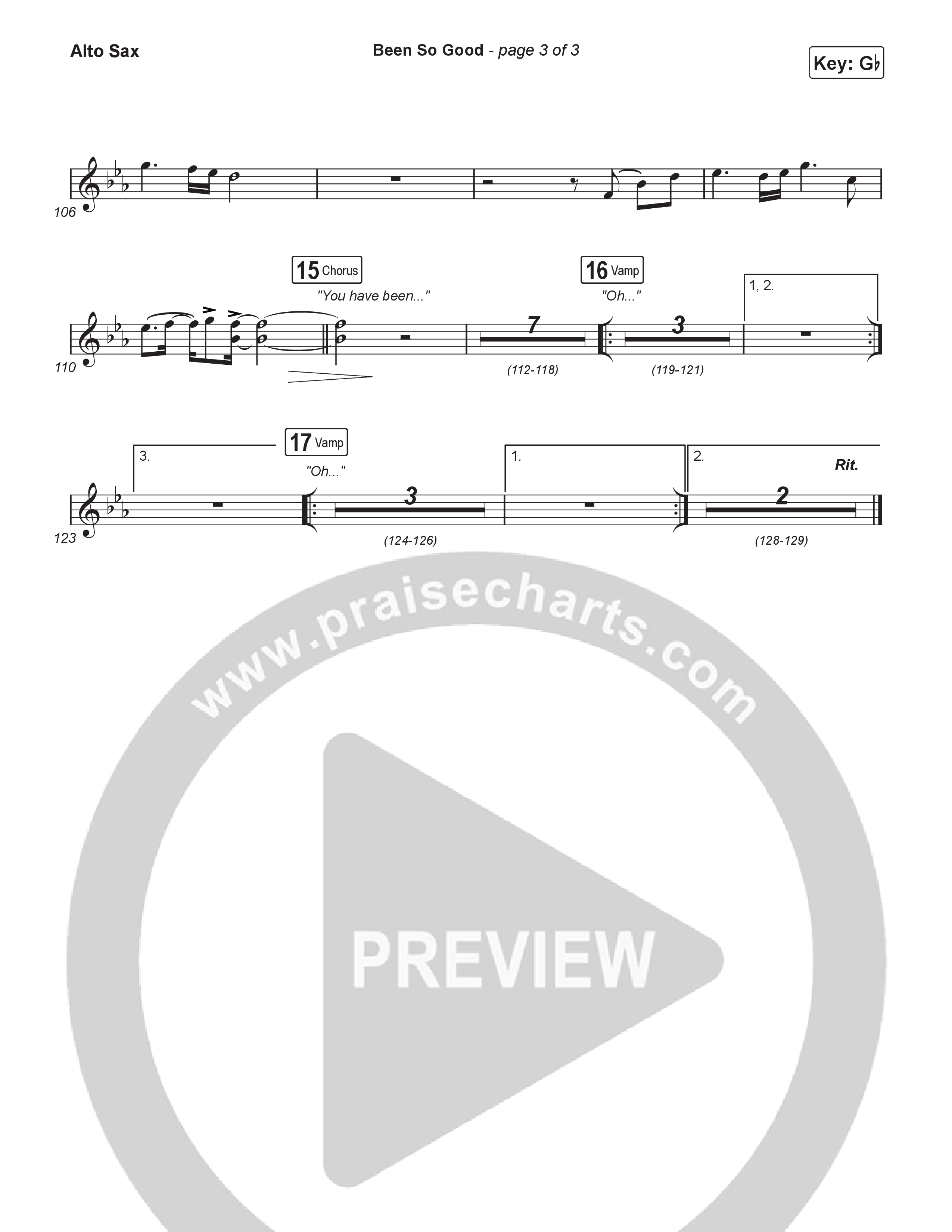 Been So Good (Sing It Now) Sax Pack (Elevation Worship / Tiffany Hudson / Arr. Luke Gambill)