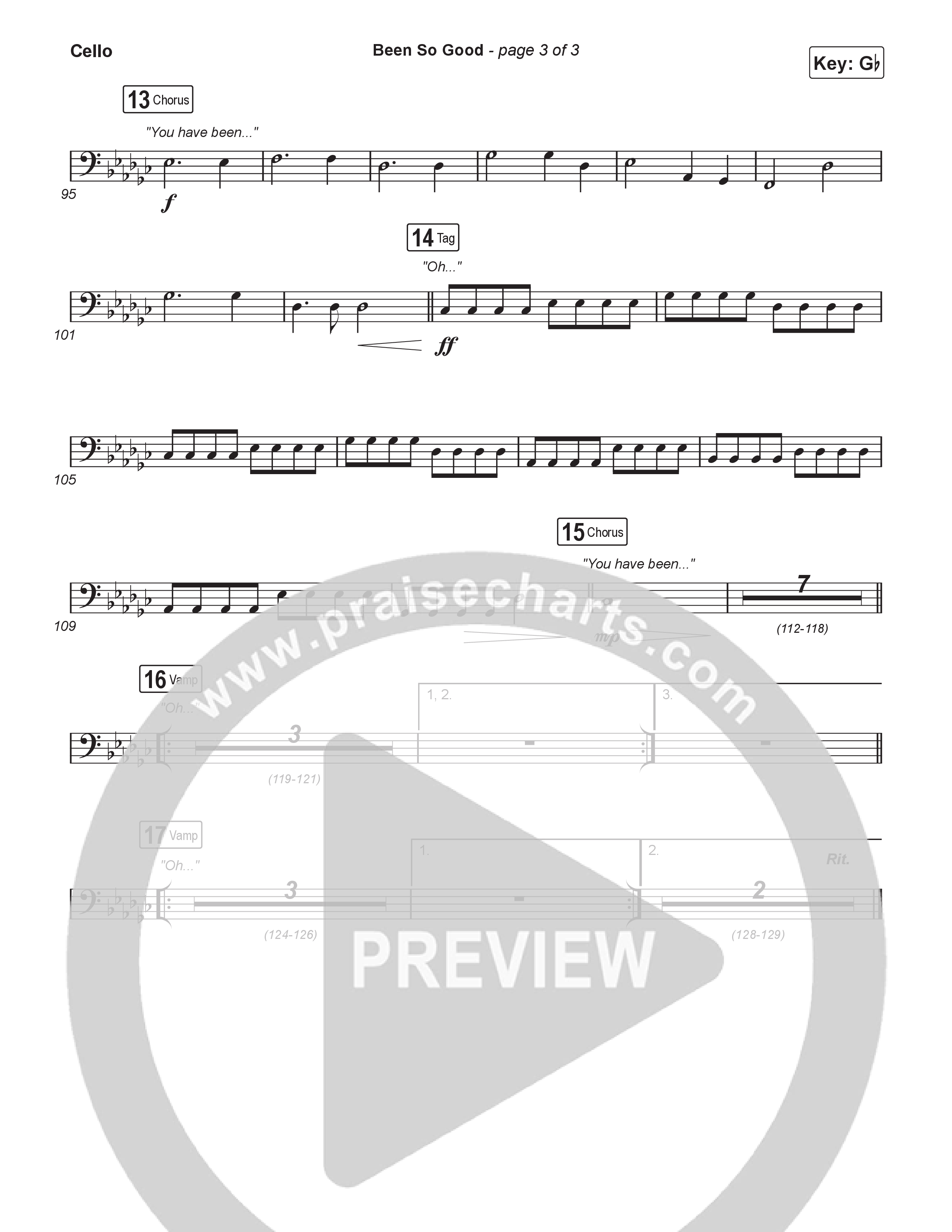 Been So Good (Sing It Now) Cello (Elevation Worship / Tiffany Hudson / Arr. Luke Gambill)