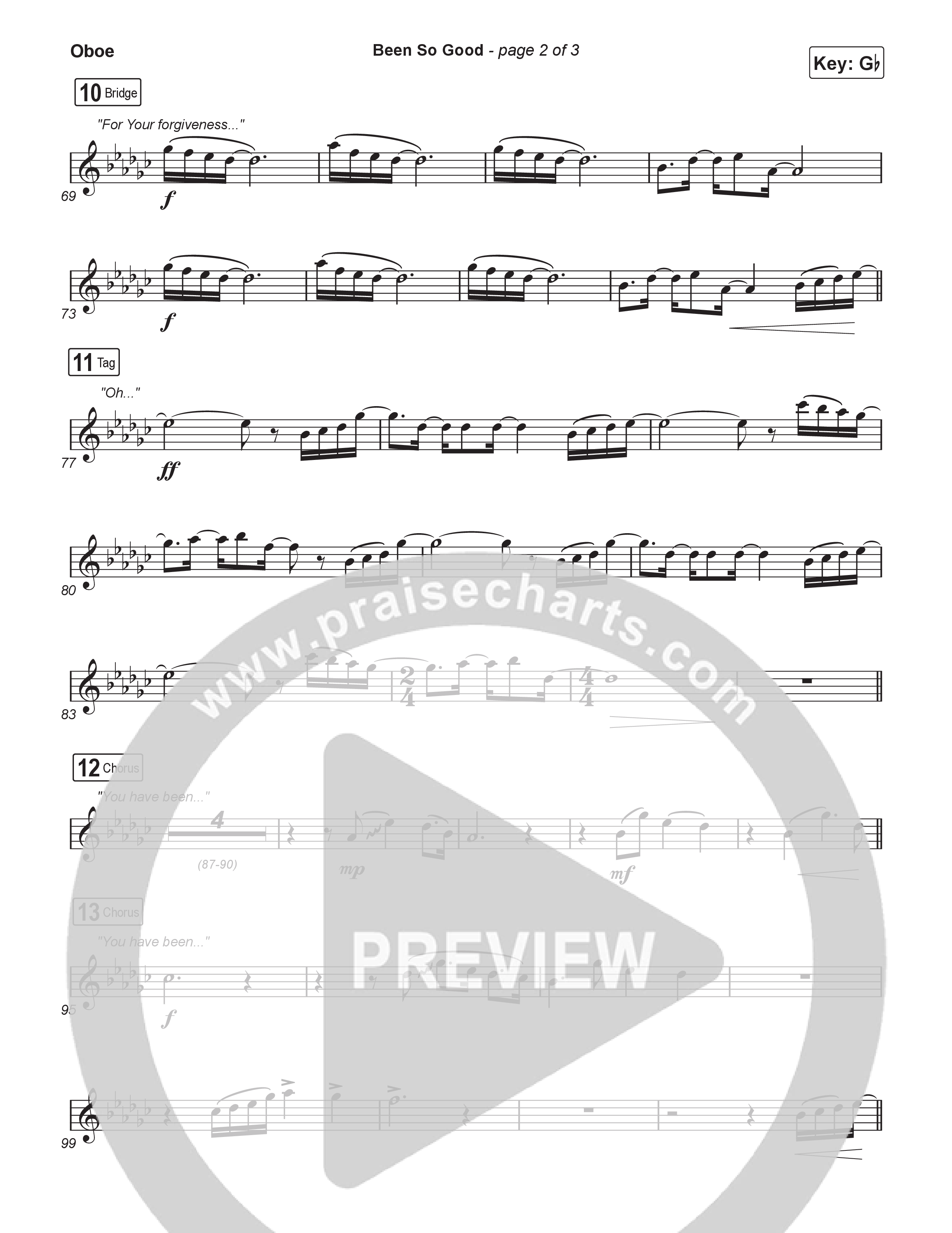 Been So Good (Sing It Now) Oboe (Elevation Worship / Tiffany Hudson / Arr. Luke Gambill)